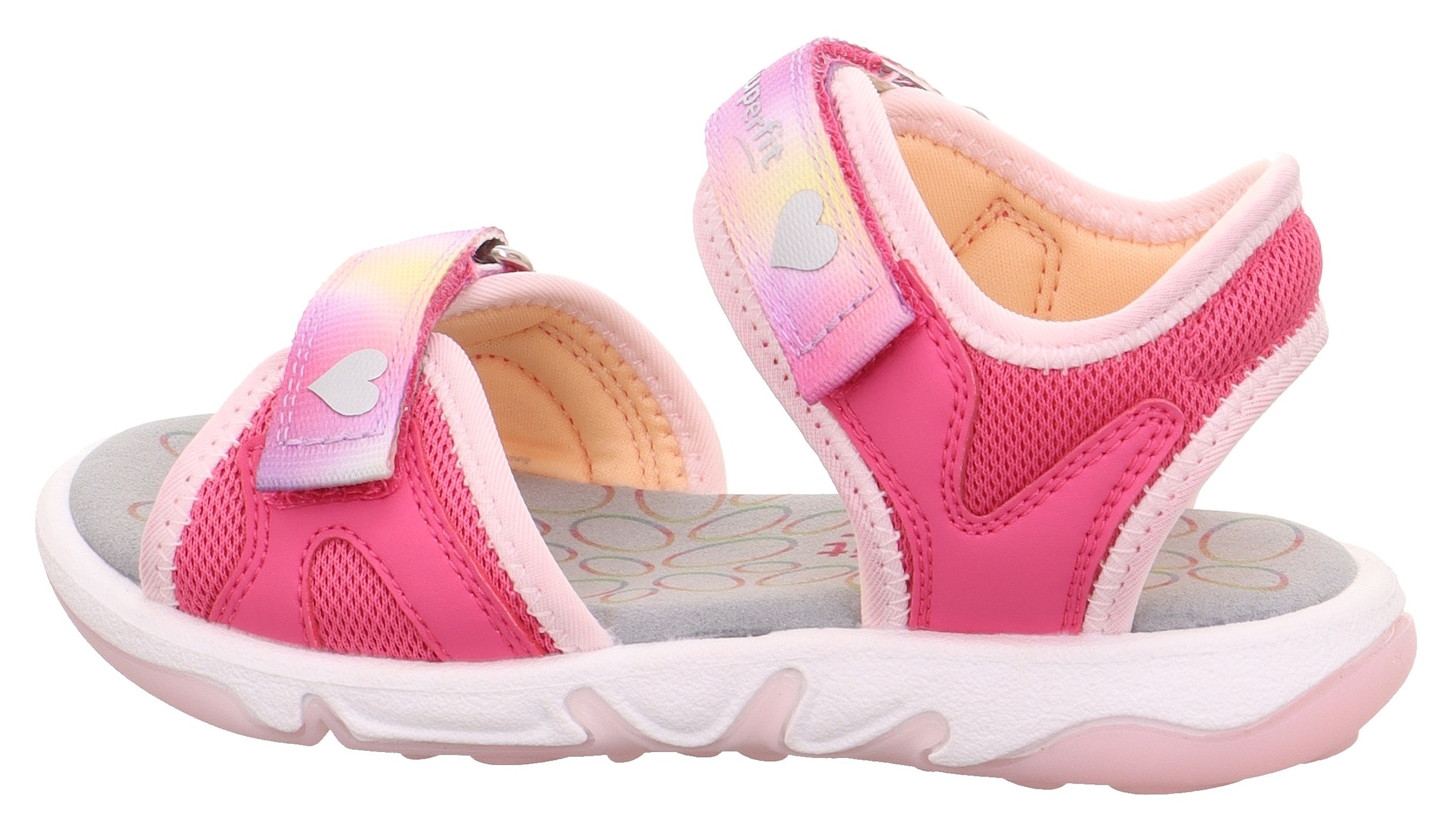 Superfit Sandale »PEBBLES WMS: mittel«, Sandalette mit süßem Glitzerverschluss, Größenschablone zum Download