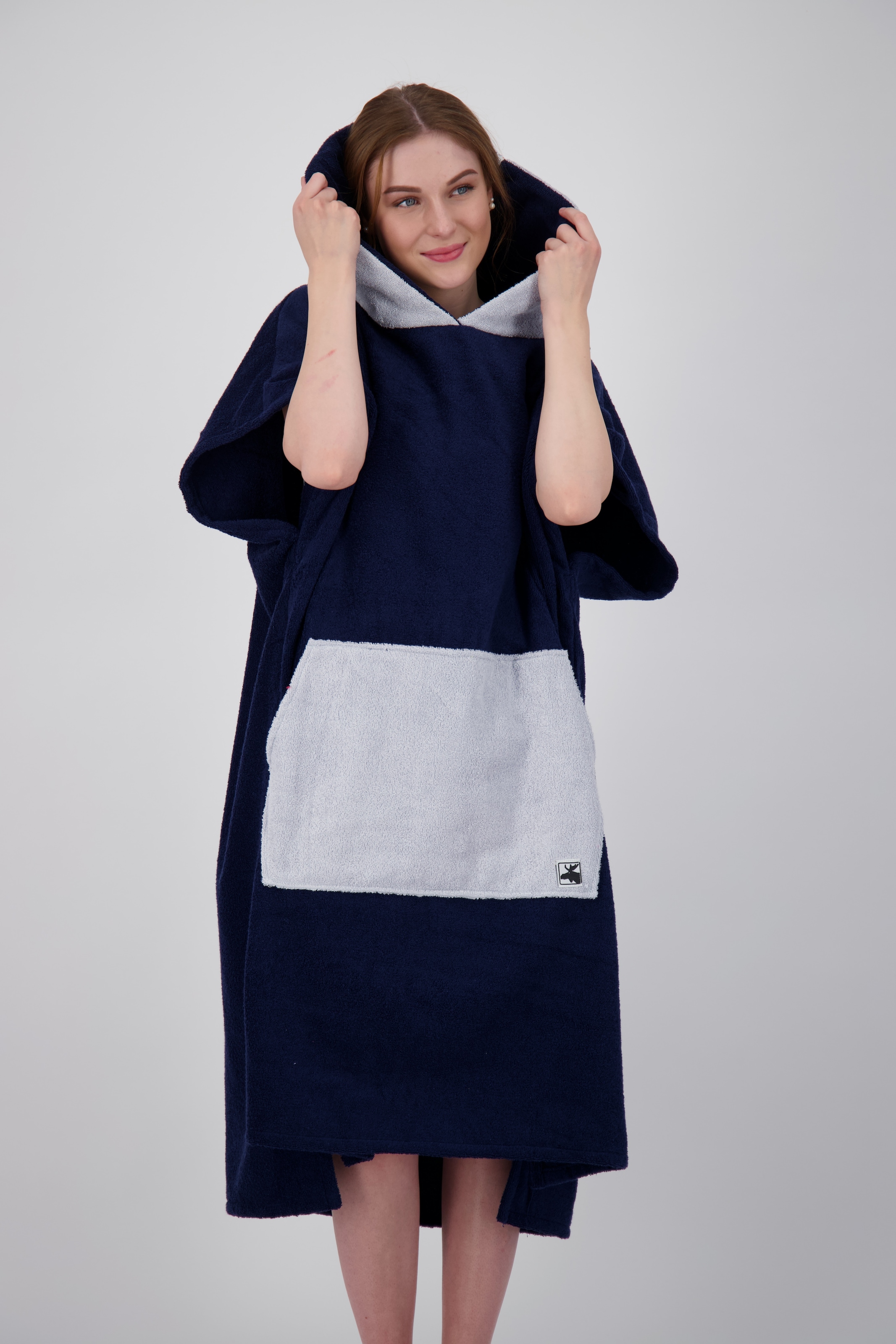 DEPROC Active Poncho »Badeponcho PARLEE BEACH«, Badeponcho mit großer Kängurutasche und Innentasche