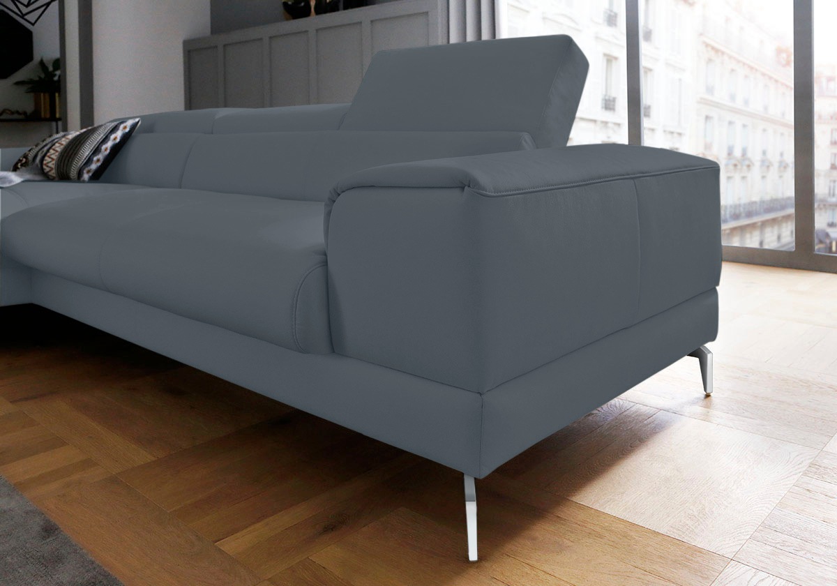 W.SCHILLIG Ecksofa »piedroo, Designsofa mit tollem Sitzkomfort, bequem und elegant, L-Form«, Kopfteilverstellung, wahlweise mit Sitztiefenverstellung, Breite 303cm