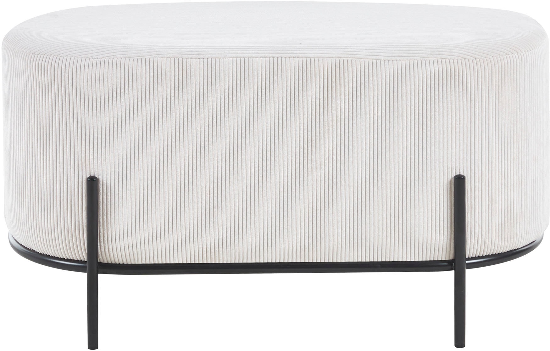 SalesFever Polsterhocker, mit Design-Gestell aus schwarzem Metall