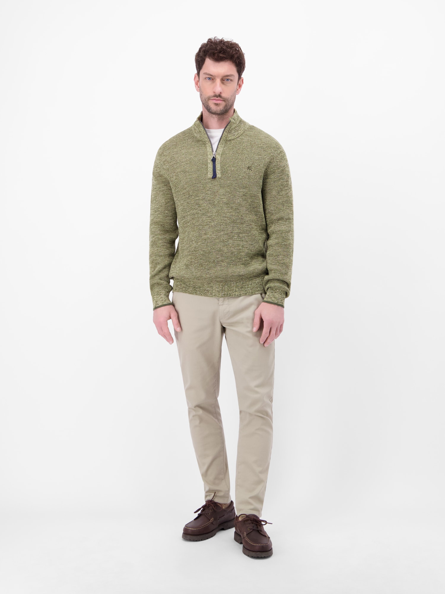 LERROS Strickpullover »Herren Troyer in Twist-Struktur«