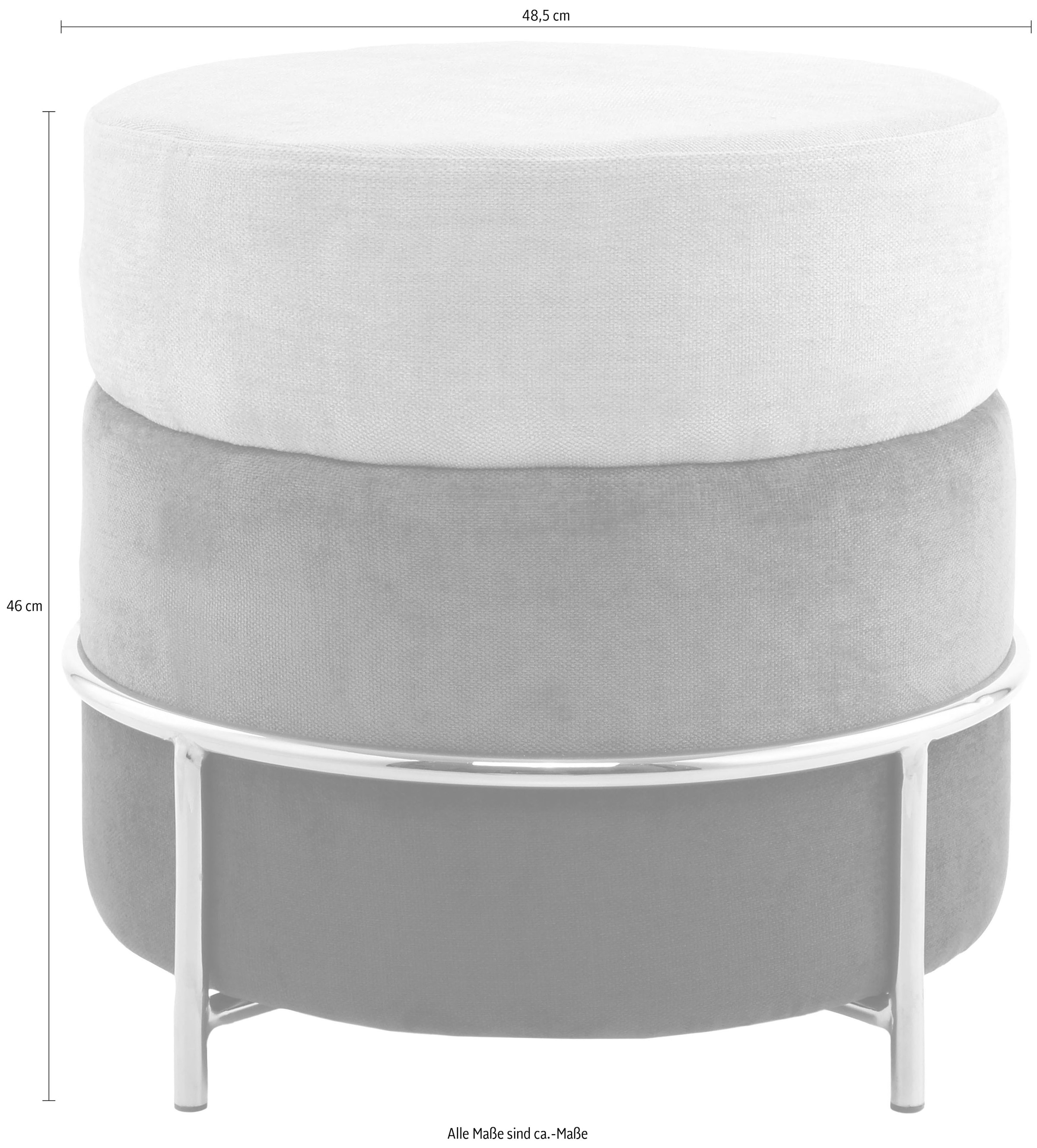 Kayoom Sitzhocker »Hocker Matilda 225, Komfortable runde Form, Gemütlicher Design-Hocker« 1 Stk. tlg. samtweich, elegant, gepolstert, große Sitzfläche