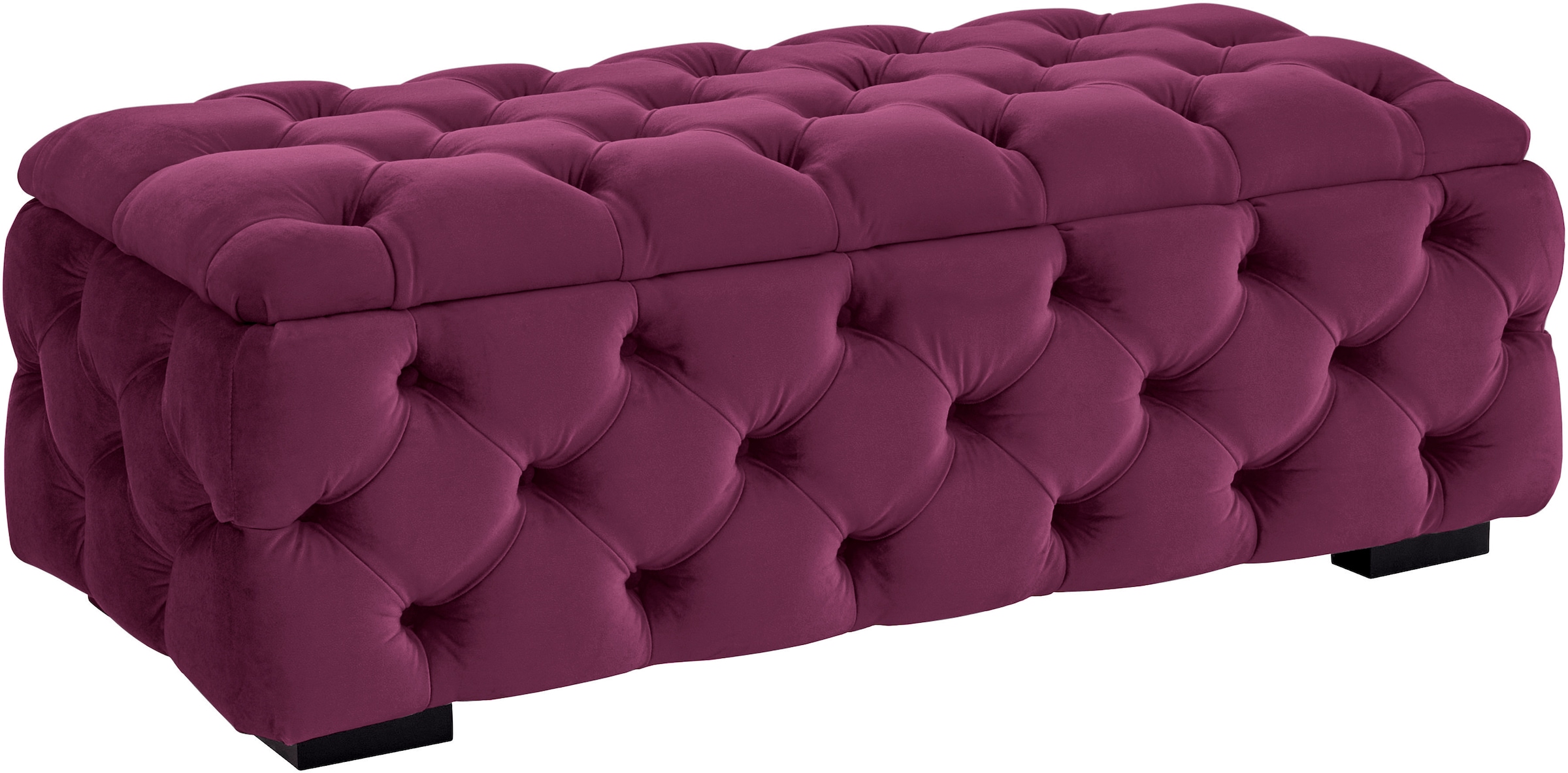 Home affaire Polsterhocker »KALINA, hochwertige Knopfheftung, B/T/H: 120/55/45 cm« mit Staufach und innenliegenden Laschen zur besseren Aufbewahrung