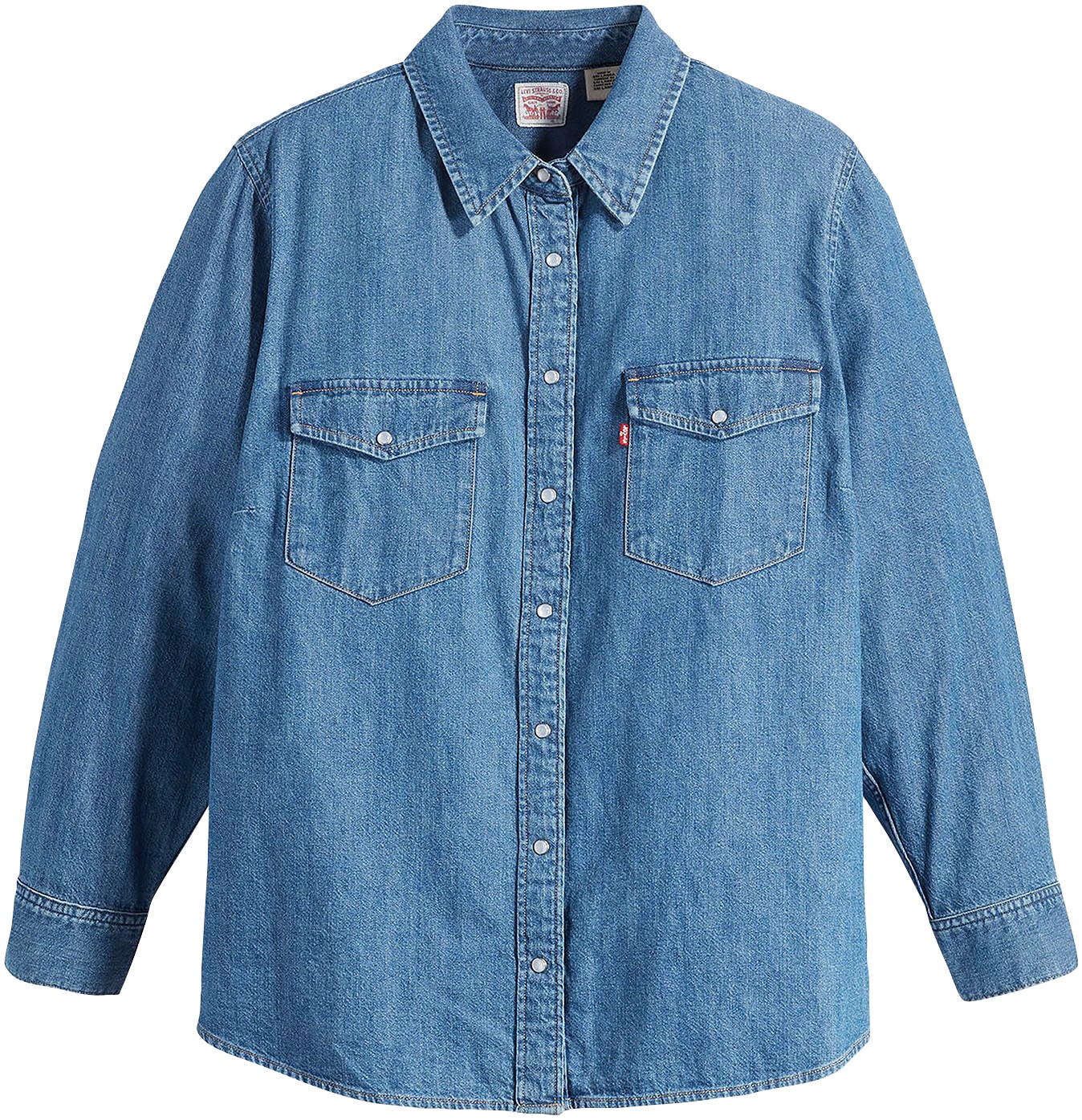 Levi's® Plus Jeansbluse »ESSENTIAL WESTERN«, mit zwei Brusttaschen und Druckknöpfen