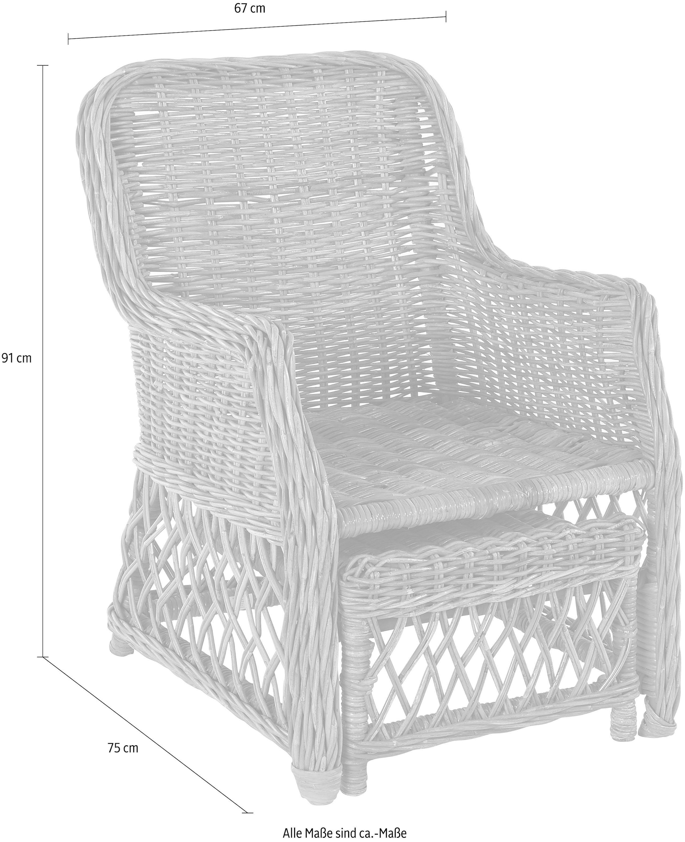 Home affaire Rattanstuhl, Handarbeit, (67/75/91) auf kaufen (B/T/H): Raten Maße