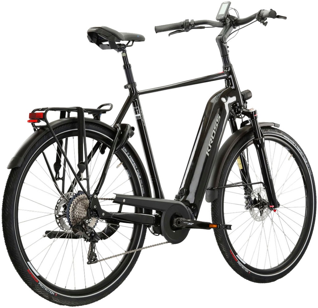 Kross E-Bike »E-Trekkingrad Trans Hybrid Prestige 504 28 Zoll schwarz«, 11 Gang, Shimano, DEORE XT DI2 M8050, Mittelmotor 250 W, Pedelec, Elektrofahrrad für Herren