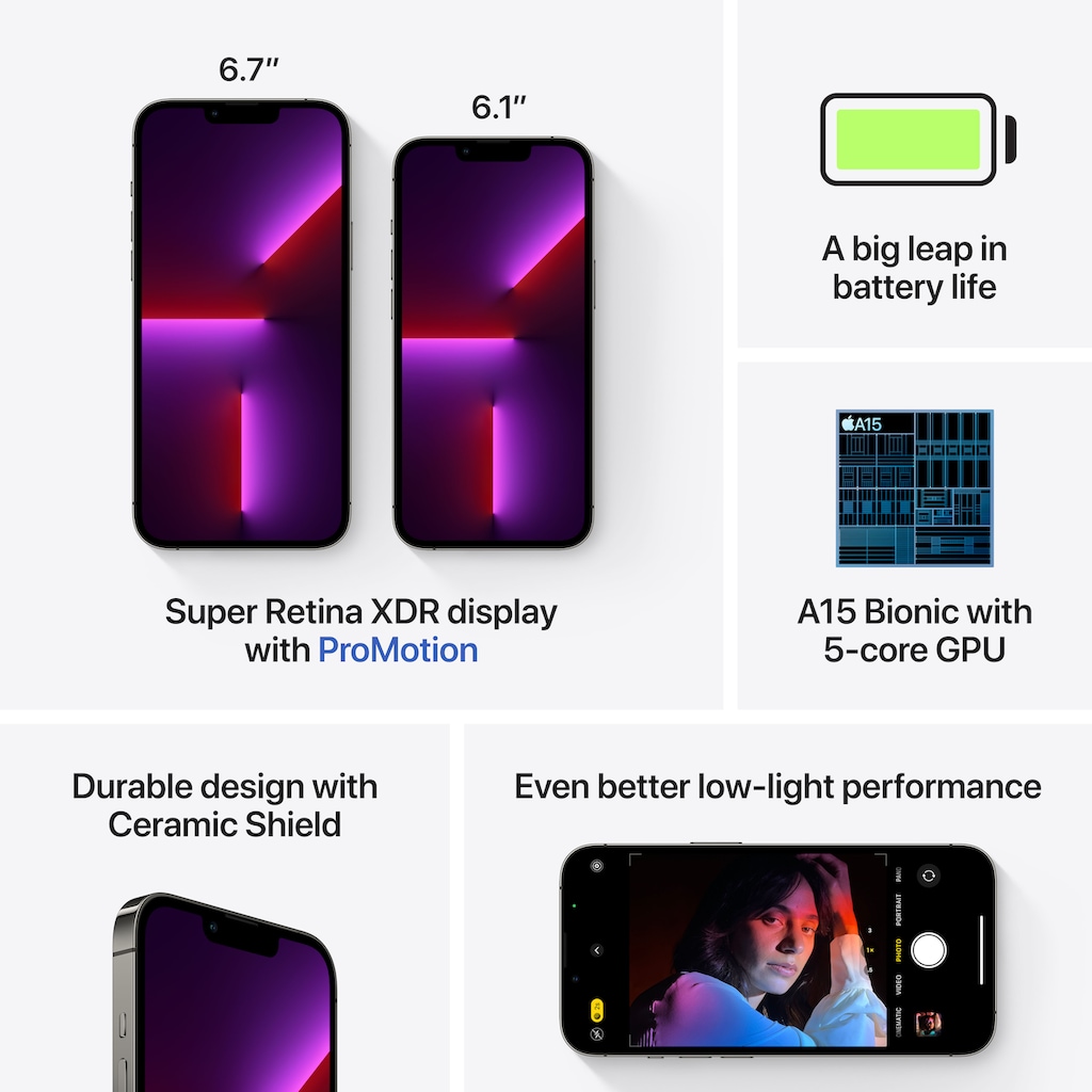 Apple Smartphone »iPhone 13 Pro Max, 5G«, (17 cm/6,7 Zoll, 512 GB Speicherplatz, 12 MP Kamera)