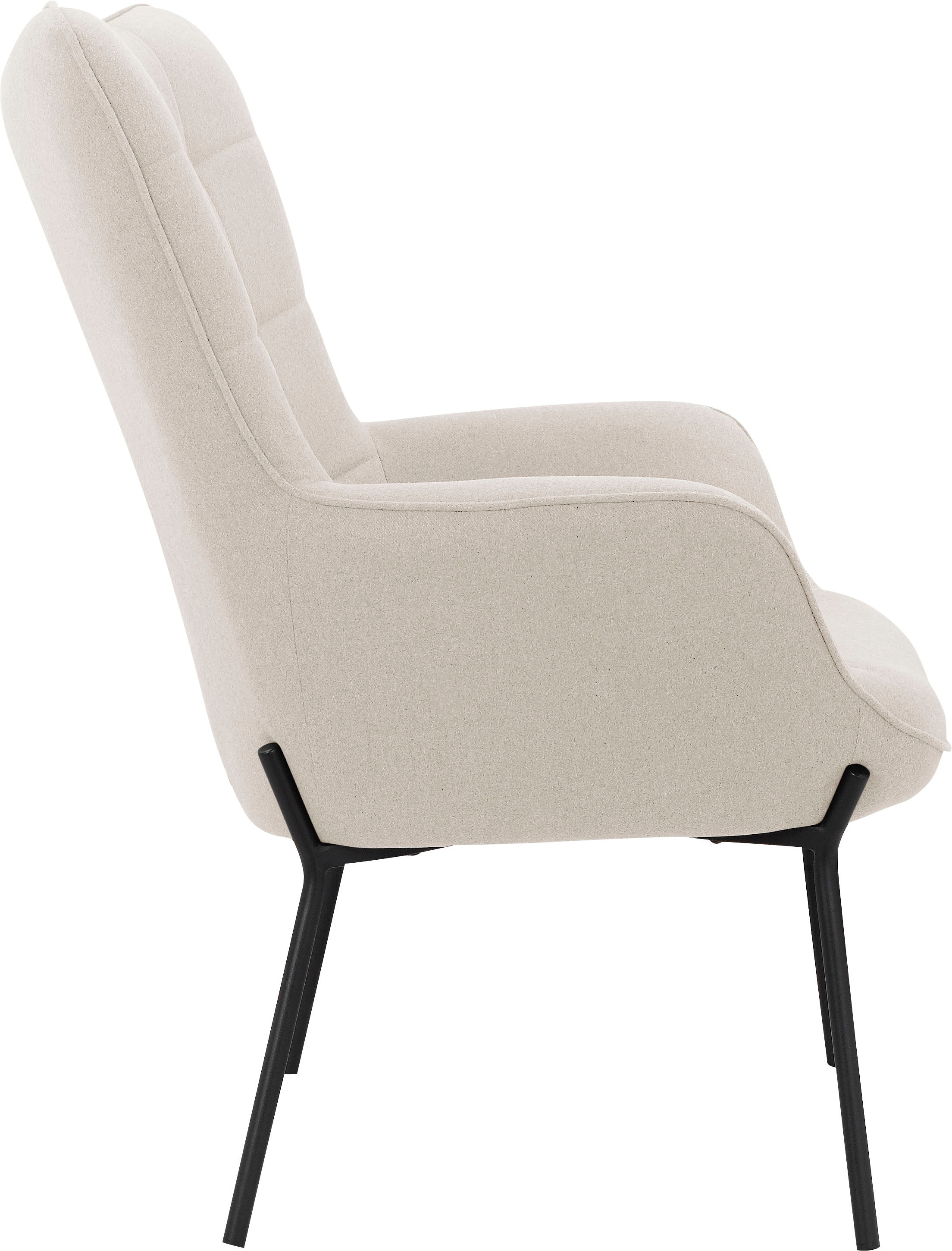 OTTO products Loungesessel »Luukas, Ohrensessel mit Metallbeinen,«, (1 St.), Stoff recyceltes Polyester, Sitz und Rücken gepolstert, Sitzhöhe 46 cm