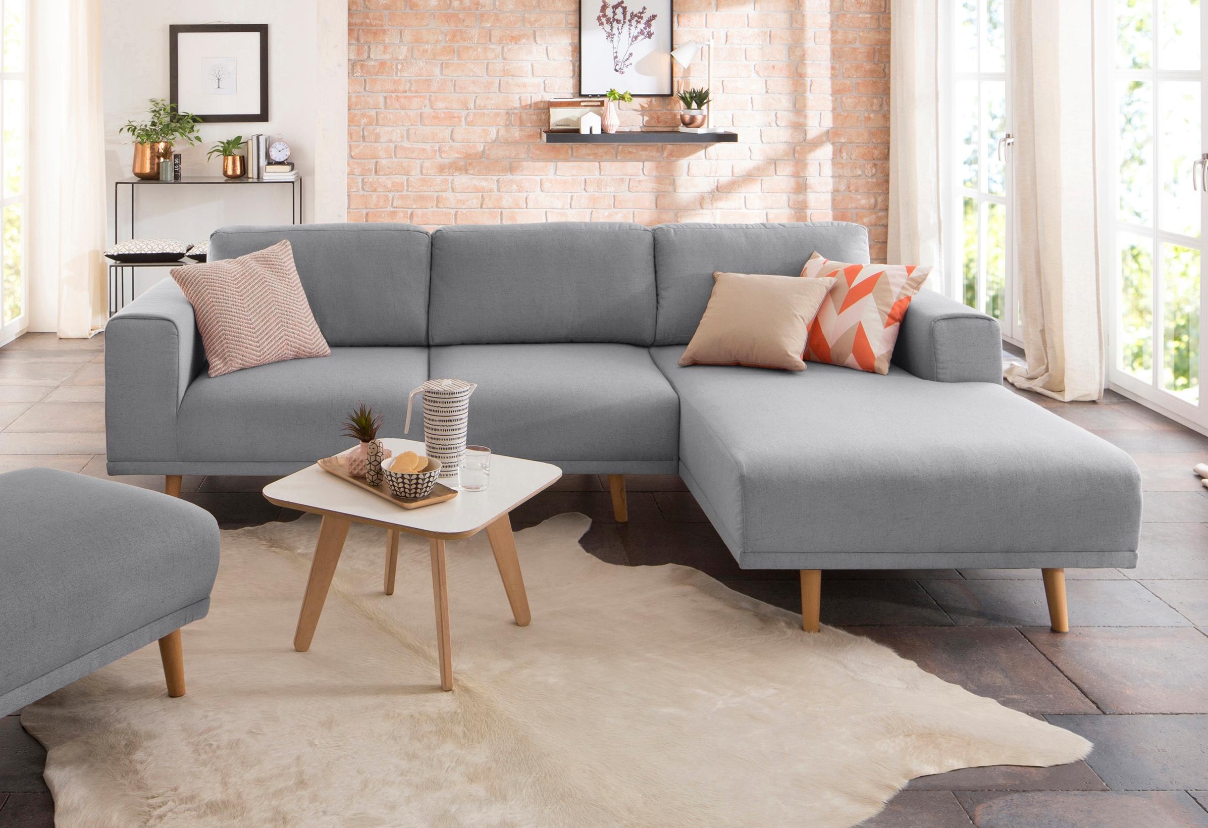 Home affaire Ecksofa »Lasse L-Form«, im scandinavischen Stil mit Holzfüßen