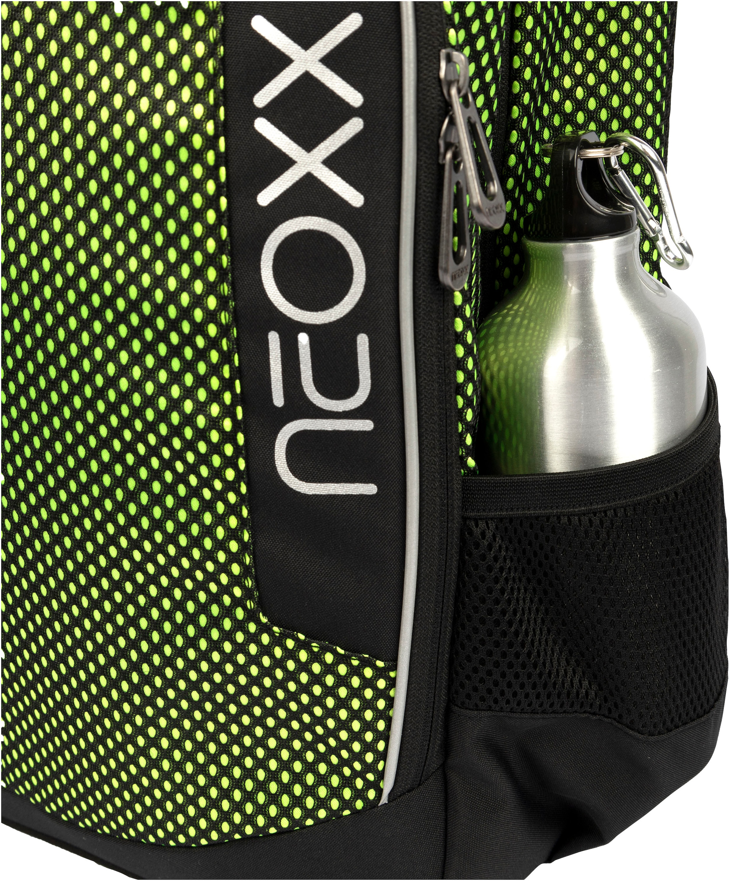 neoxx Schulrucksack »Flow, All about Neon«, teilweise aus recyceltem Material
