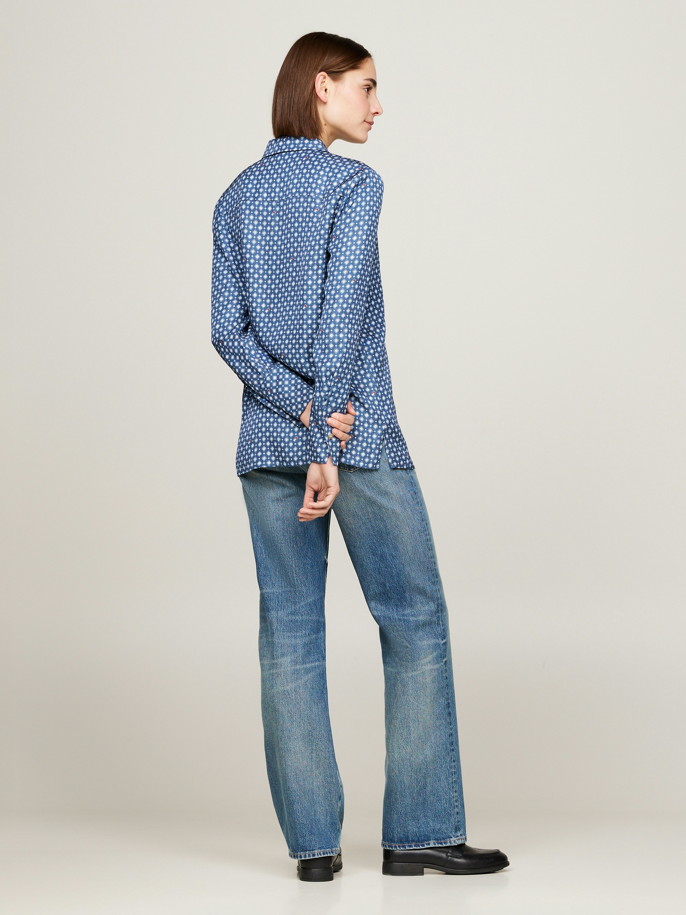 Tommy Hilfiger Hemdbluse »FOULARD REGULAR SHIRT«, mit Tommy Hilfiger Logo