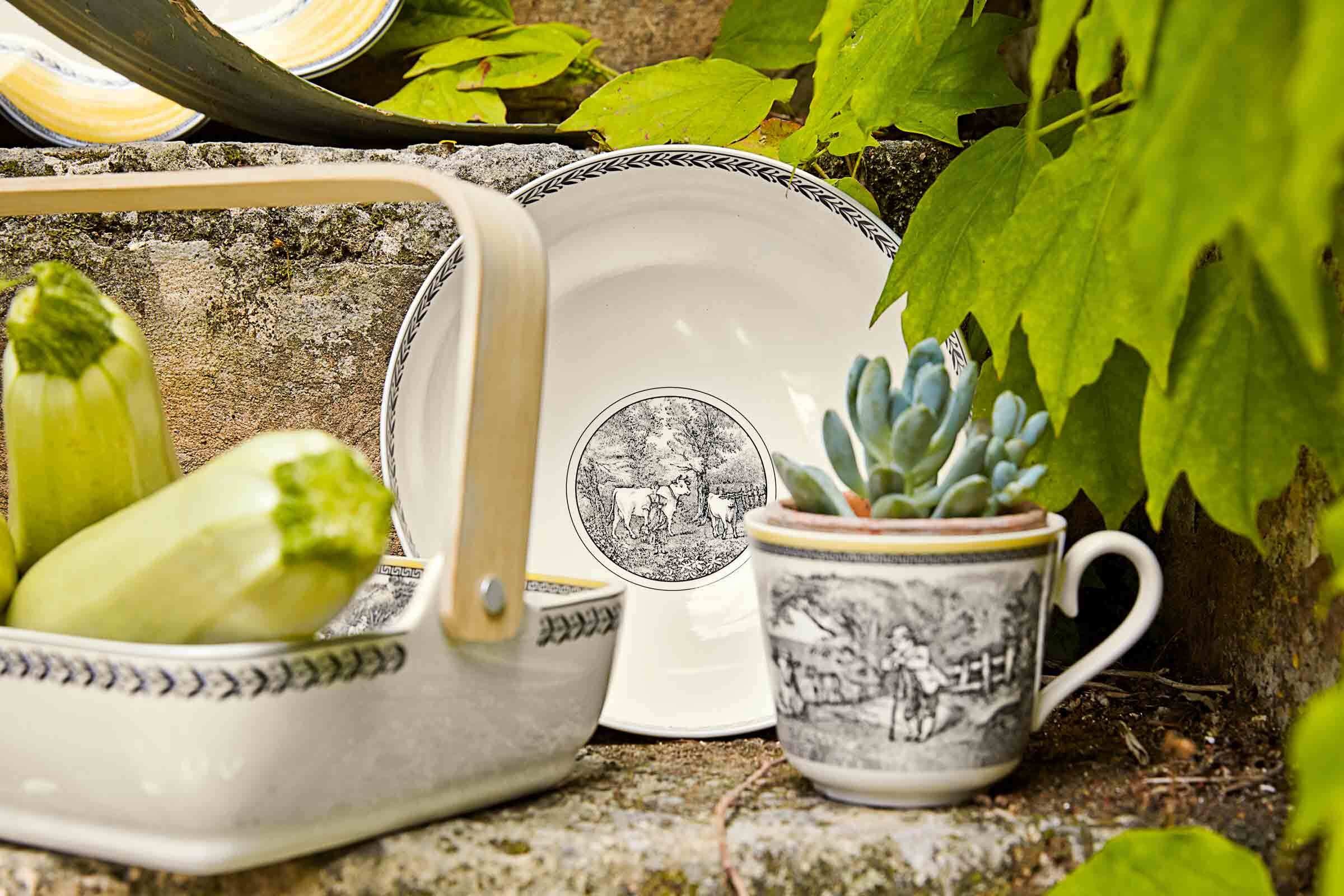 Villeroy & Boch Becher »Kaffeebecher Audun Ferme 300 ml weiß-grau-gelb«