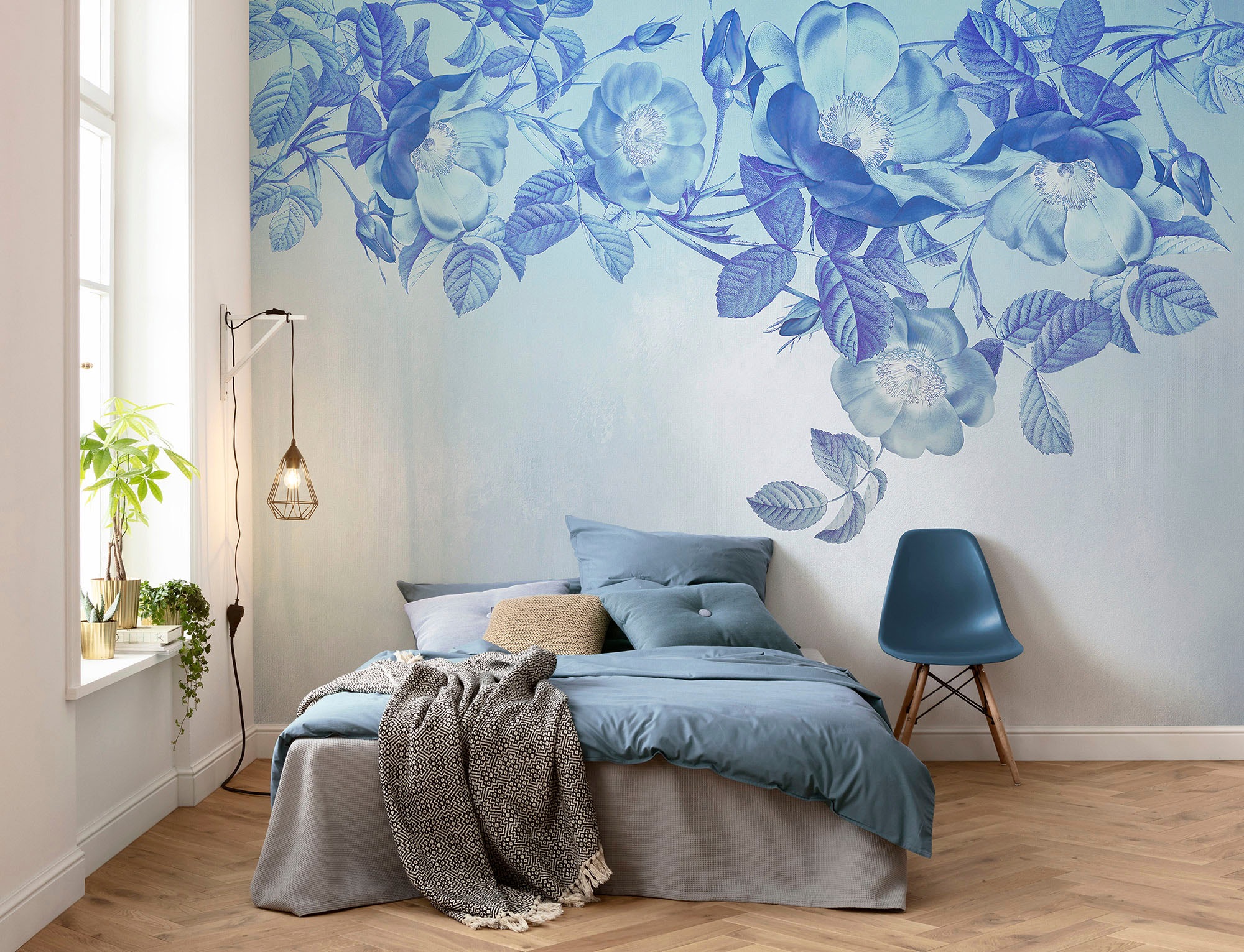 Komar Vliestapete »Digitaldruck Vlies - Blue Aura - Größe 350 x 250 cm«, bedruckt, Wohnzimmer, Schlafzimmer