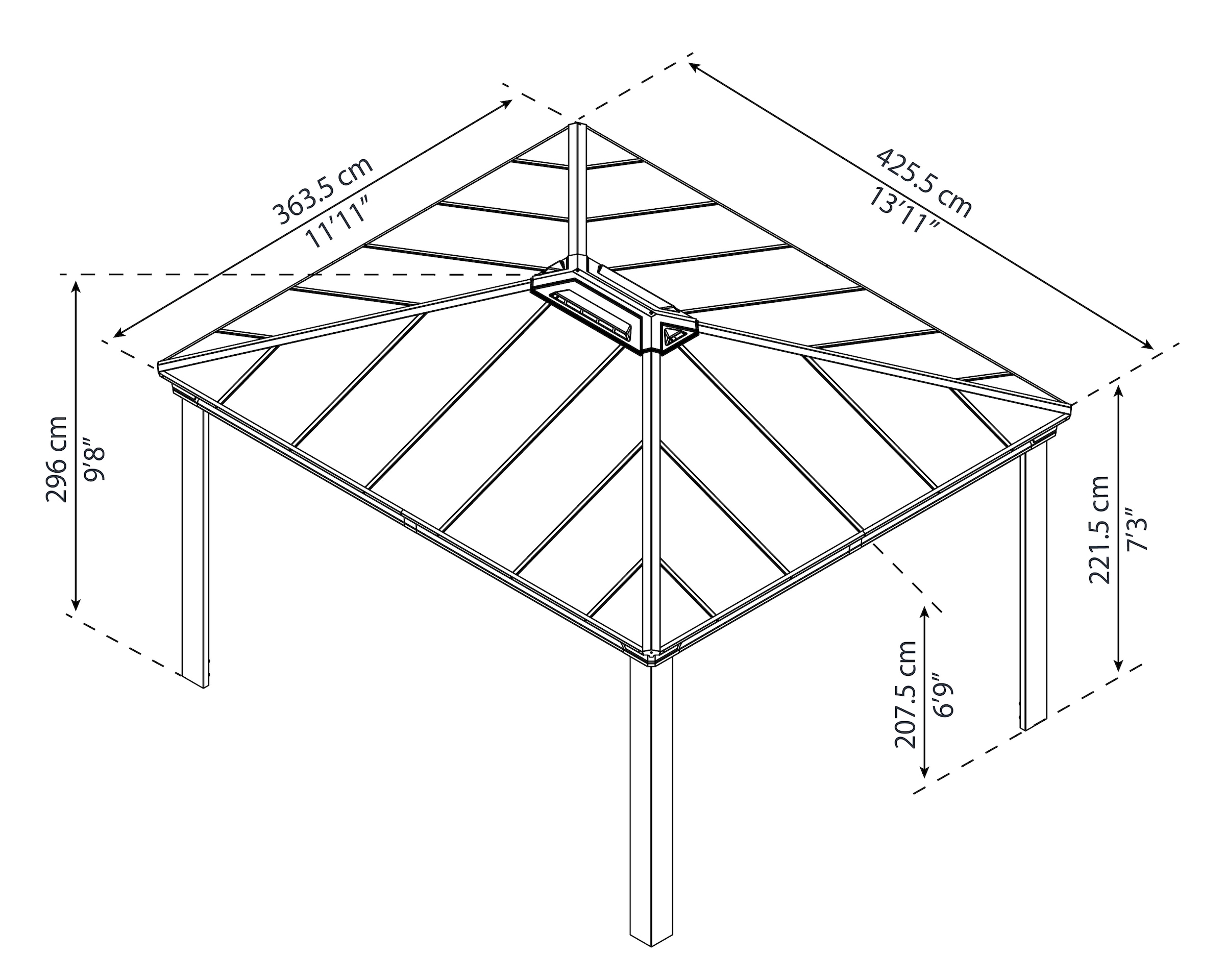 Palram - Canopia Pavillon »Dallas 4300«, BxTxH: 364x426x296 cm