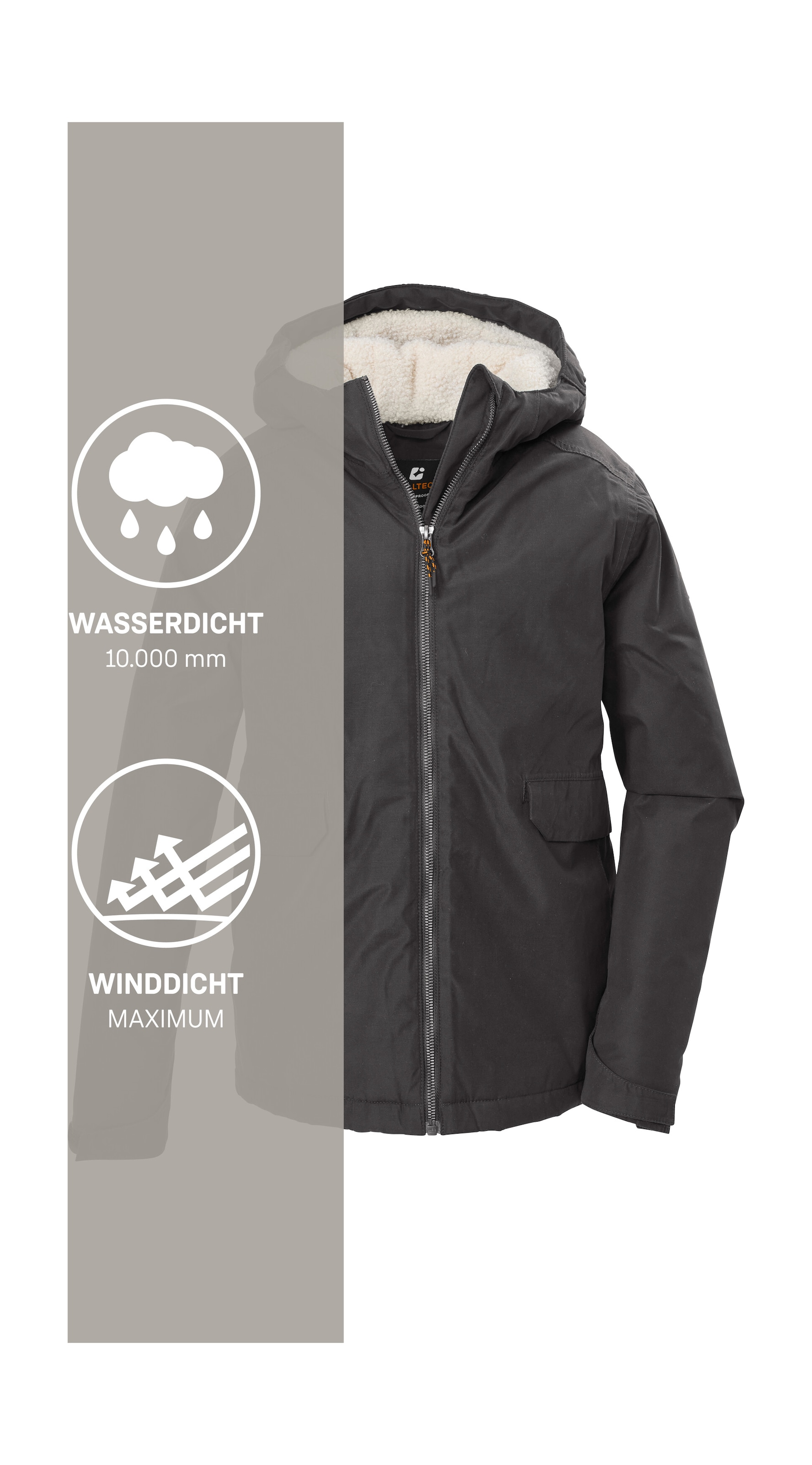 Killtec Funktionsjacke »KOW 145 BYS JCKT« Wasser- und winddicht, Sherpa Fleece, Teflon EcoElite™ imprägniert