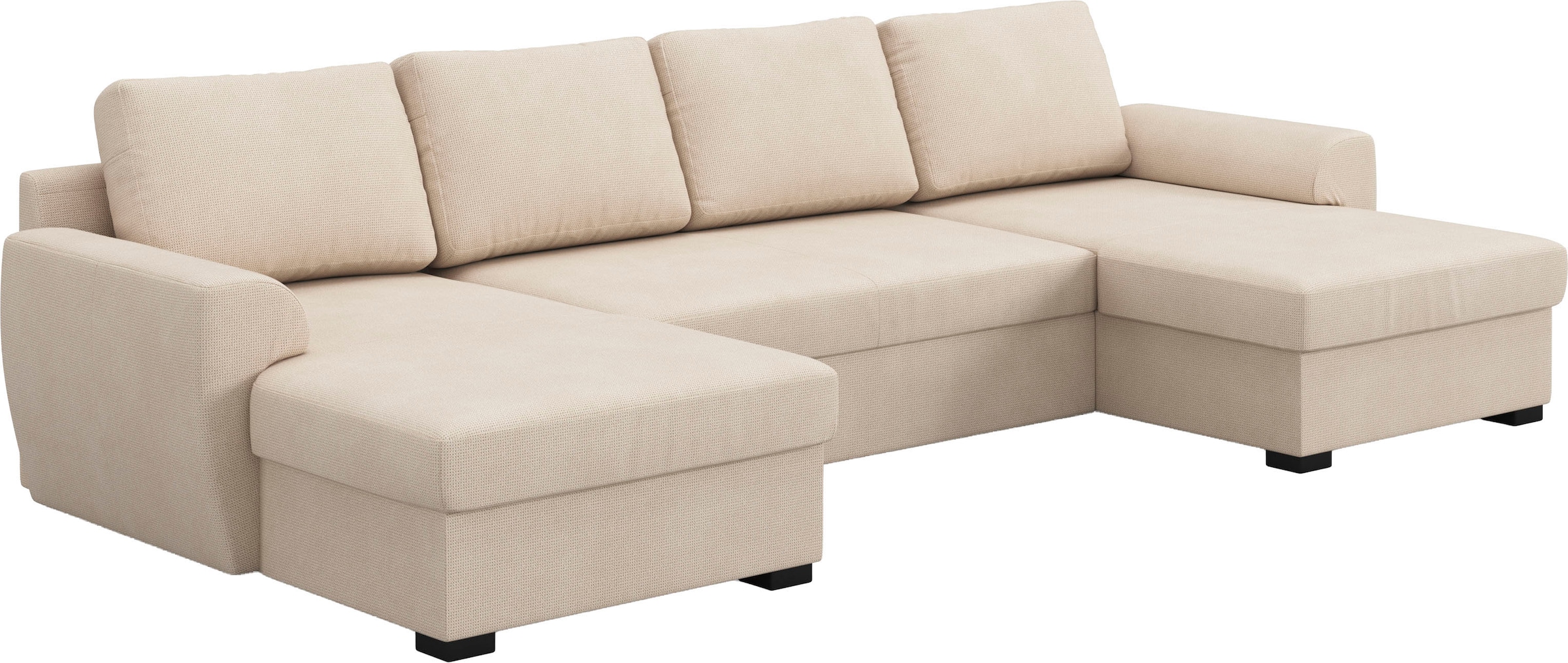 COTTA Wohnlandschaft »Drift U-Form Recamiere, Breite 327 cm« optional auch mit Schlaffunktion, Wellenunterfederung