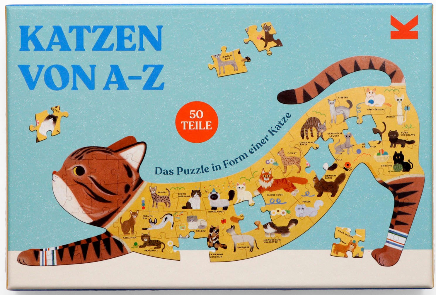 Laurence King Konturenpuzzle »Katzen von A bis Z«