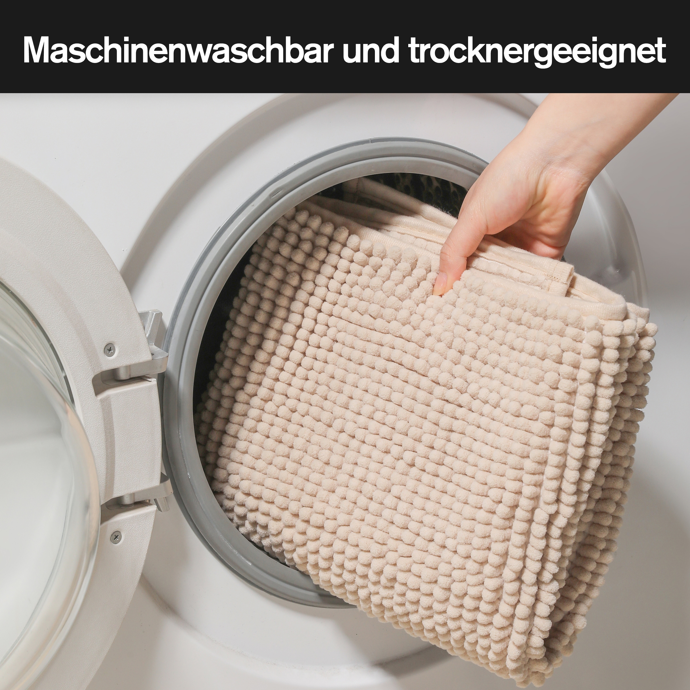 OTTO home Badematte »Vanessa Chenille, Badvorleger, Badezimmer Teppich, Duschvorleger« Höhe 15 mm fußbodenheizungsgeeignet | schnell trocknend | strapazierfähig Uni Farben, besonders weich