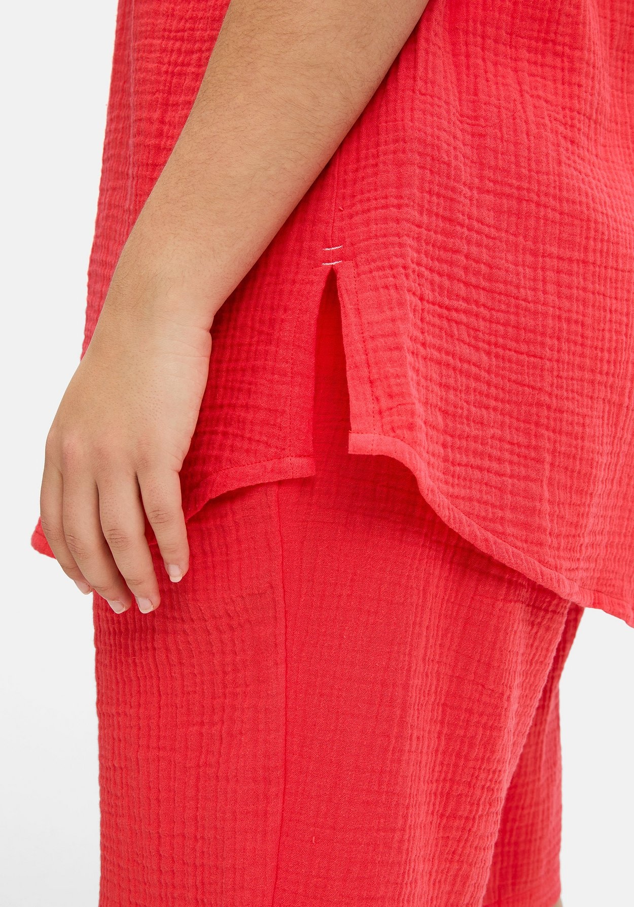 Sheego Hemdbluse »Kurzärmlige Hemdbluse aus weicher Musselin-Qualität«