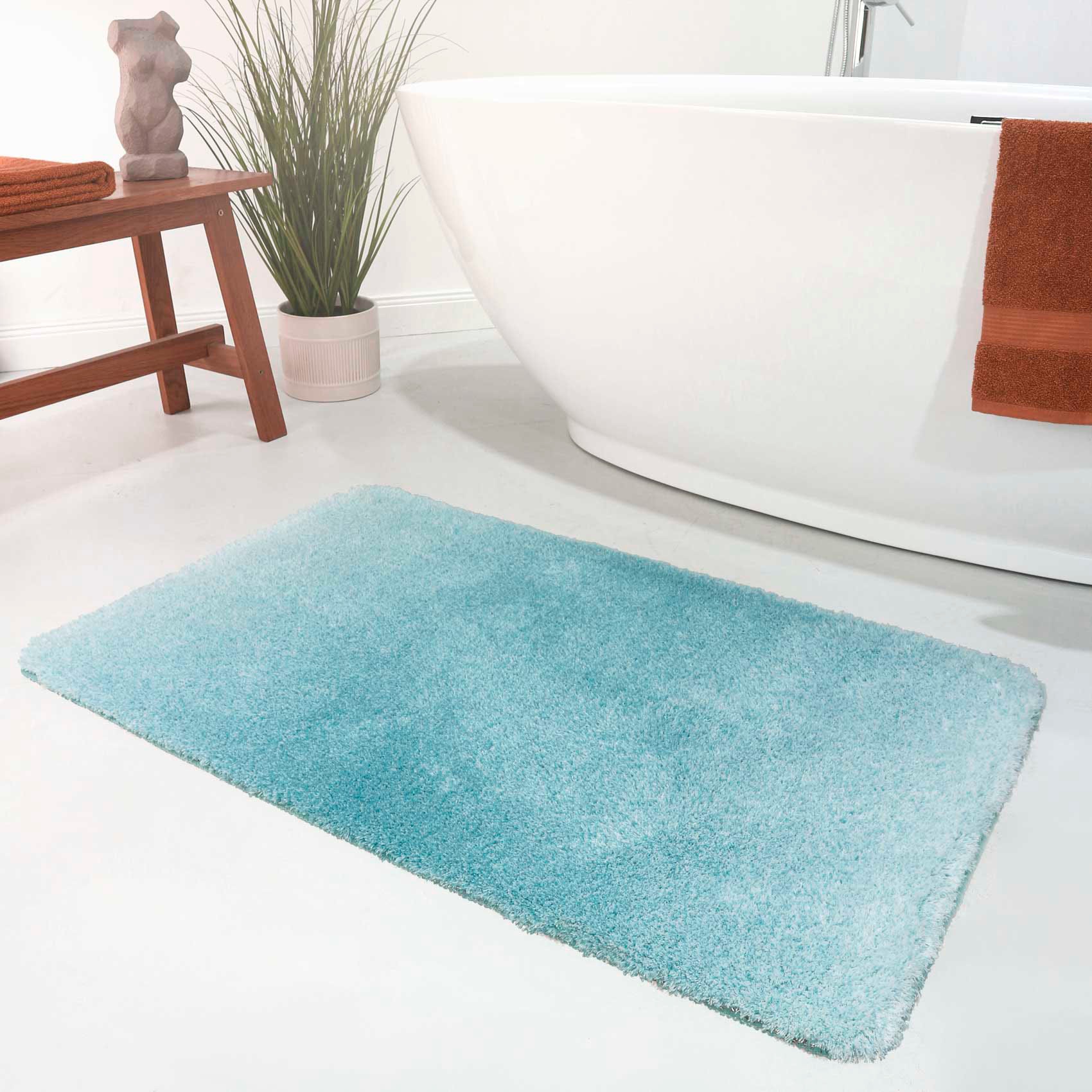 Wecon home Basics Badematte »Luuk WB-2705«, Höhe 25 mm, rutschhemmend beschichtet, fußbodenheizungsgeeignet-schnell trocknend, trendiger Farbverlauf, waschbar, weicher Badezimmerteppich
