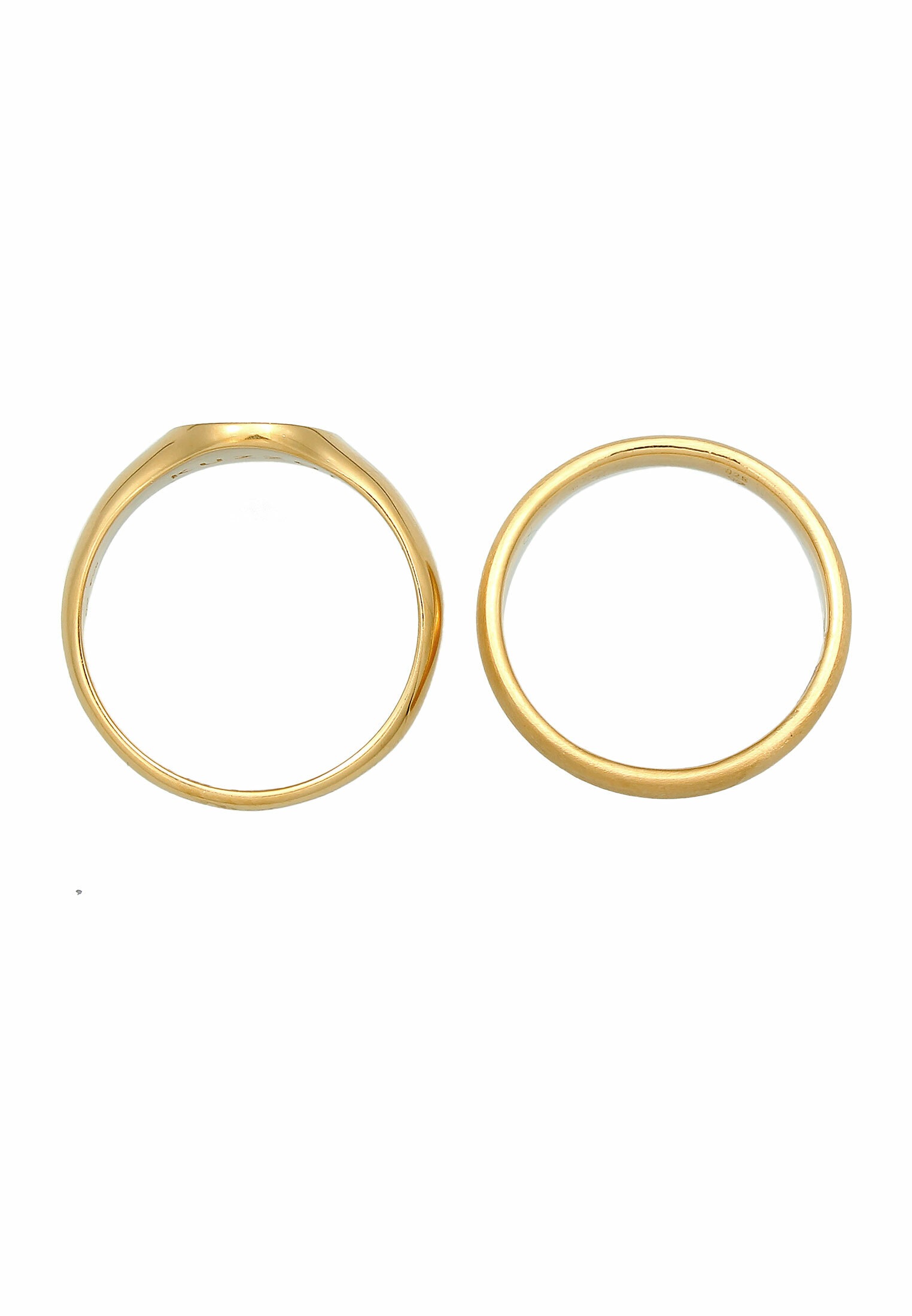 Kuzzoi Siegelring »Ring Herren Siegelring Basic Bandring 2er Set 925 Silber«