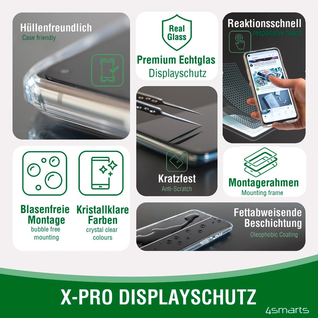 4smarts Displayschutzglas »Second Glass X-Pro Full Cover - iPhone 14 Pro«