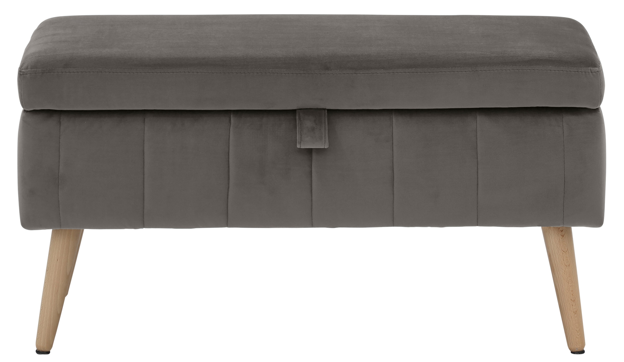 INOSIGN Truhenbank »AMIRA Sitzbank mit Stauraum, Maße B/T/H: 81/36/43 cm«, mit Staufach, in 3 Bezugsqualitäten mit feiner Steppung