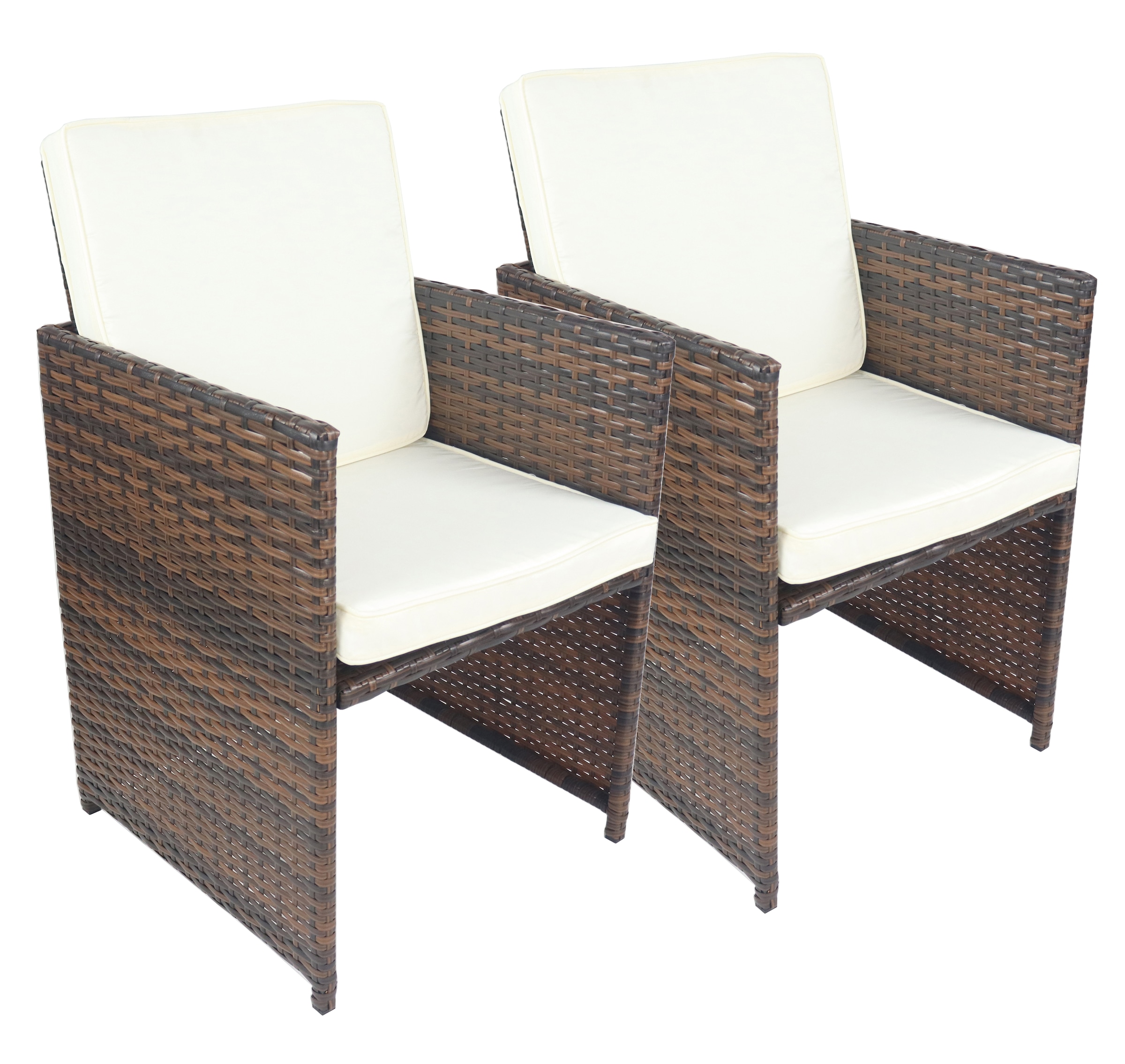 VCM Garten-Essgruppe »VCM 3-tlg Gartenmöbel Set | Sitzgruppe Essgruppe | 1xTisch, 2x Stühle | Tisch Maße ca. H. 74 x B. 114 x T. 64 cm | Rattan | Garten Set - Raloso«, (3 tlg., Raloso)