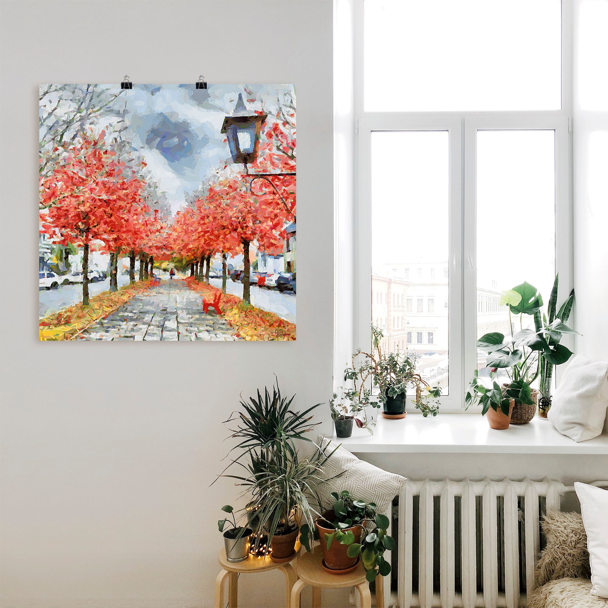 Artland Wandbild »Rote Bank«, Wiesen & Baumbilder, (1 St.), als Leinwandbild, Poster in verschied. Größen