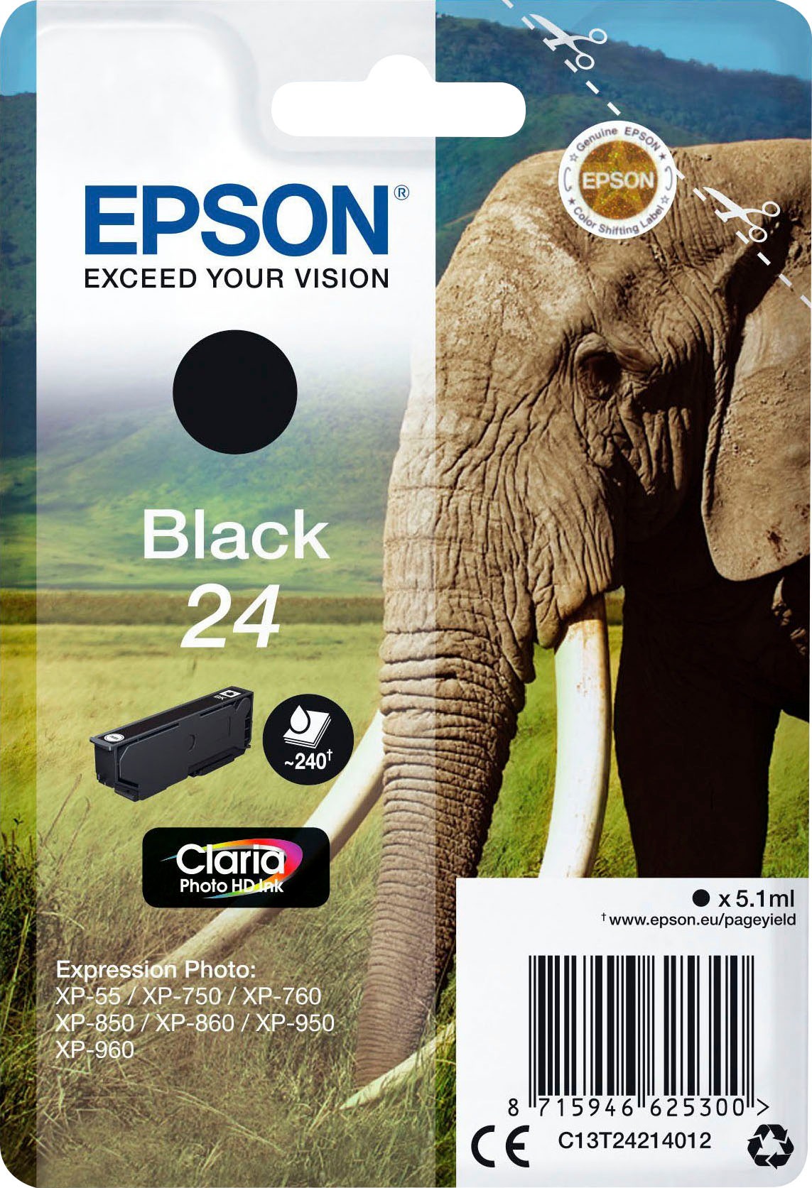 Epson Tintenpatrone »Black 24«, original Druckerpatrone 24 schwarz kaufen