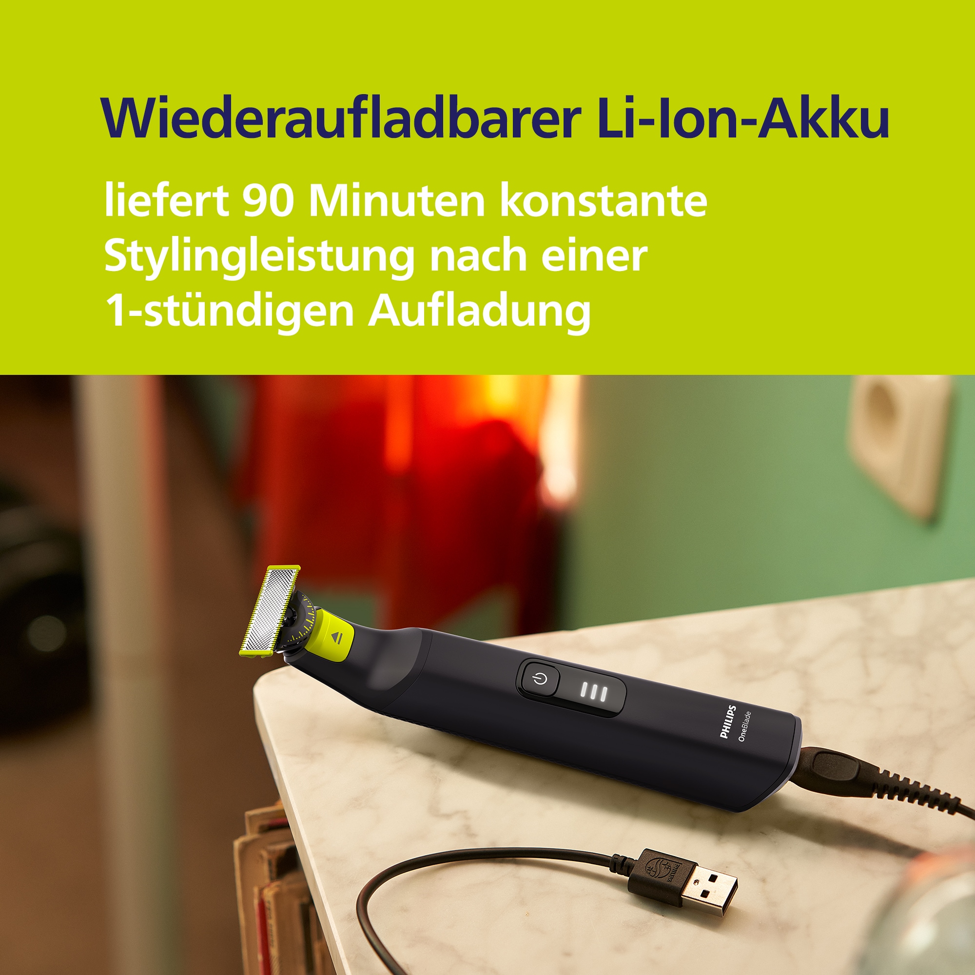 Philips Elektrorasierer »OneBlade Pro 360 Face & Body QP6552/30«, 3 St. Aufsätze, 360 Grad Klinge, 20 Längeneinstellungen, inkl. Aufbewahrungstasche