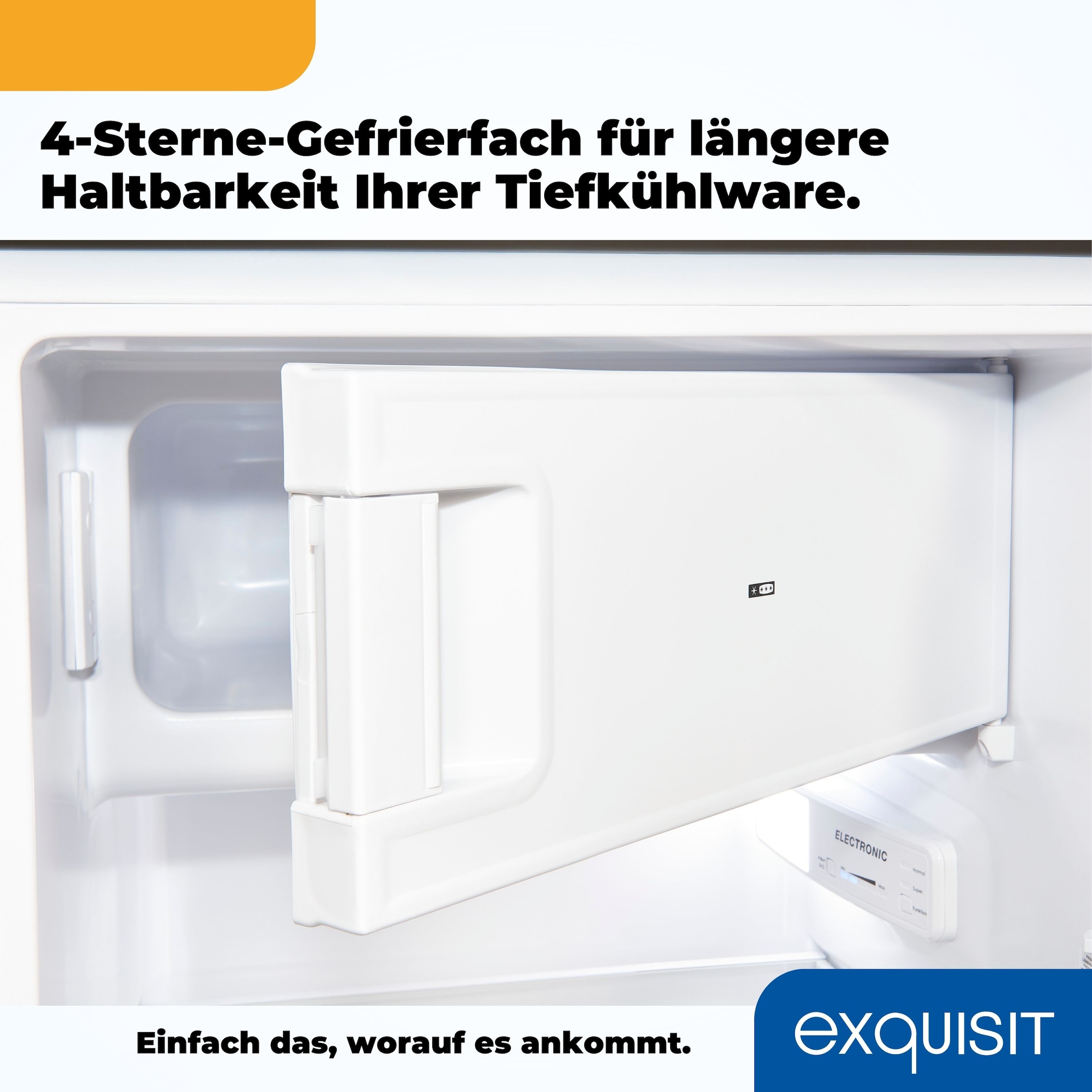 exquisit Kühlschrank »KS185-4-HE-040E weiss«, 190 L Volumen, Schnellgefrieren, 4 Sterne