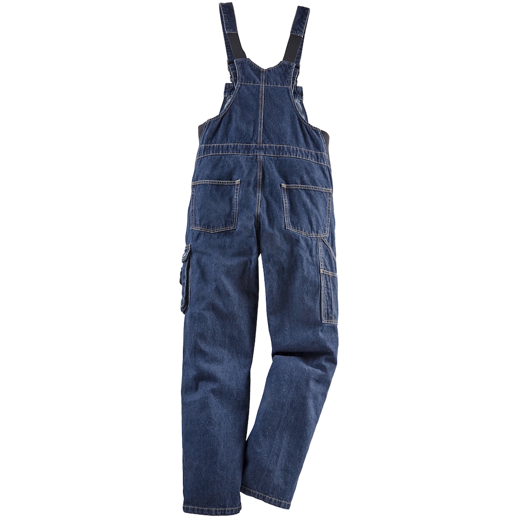 Northern Country Latzhose »Worker Jeans«, (aus 100% Baumwolle, robuster Jeansstoff, comfort fit), mit dehnbarem Bund, 11 Taschen, strapazierfähig und langlebig