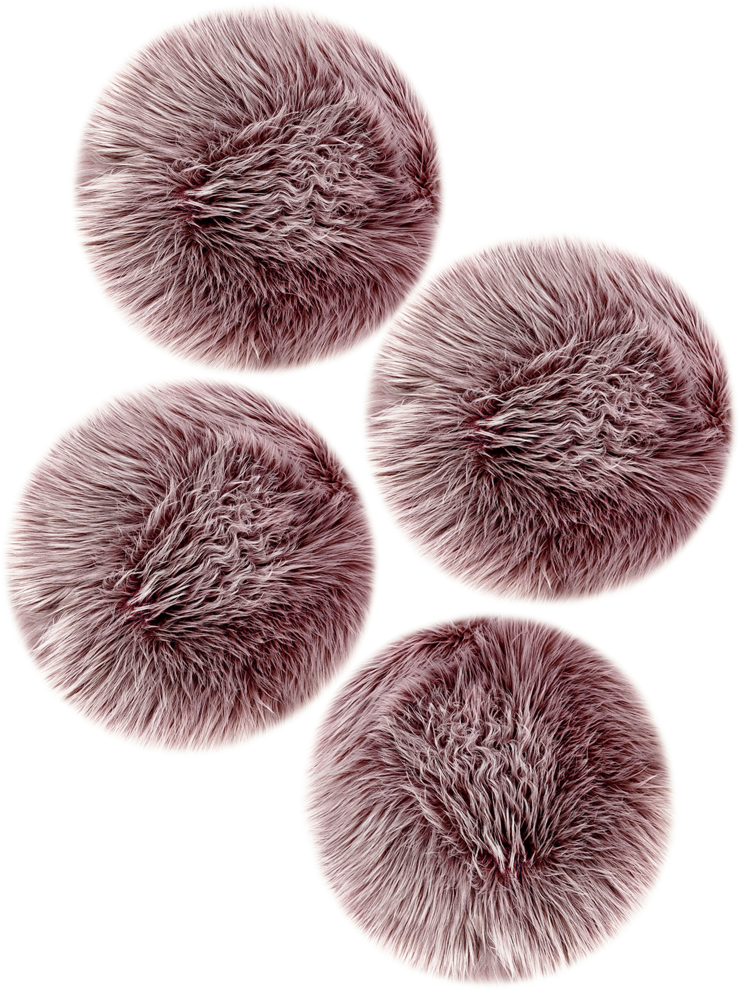 Home affaire Sitzkissen »Sitzauflage Dena«, 4er Set, Kunstfell, rund, Ø 35 cm, Esszimmer, Wohnzimmer