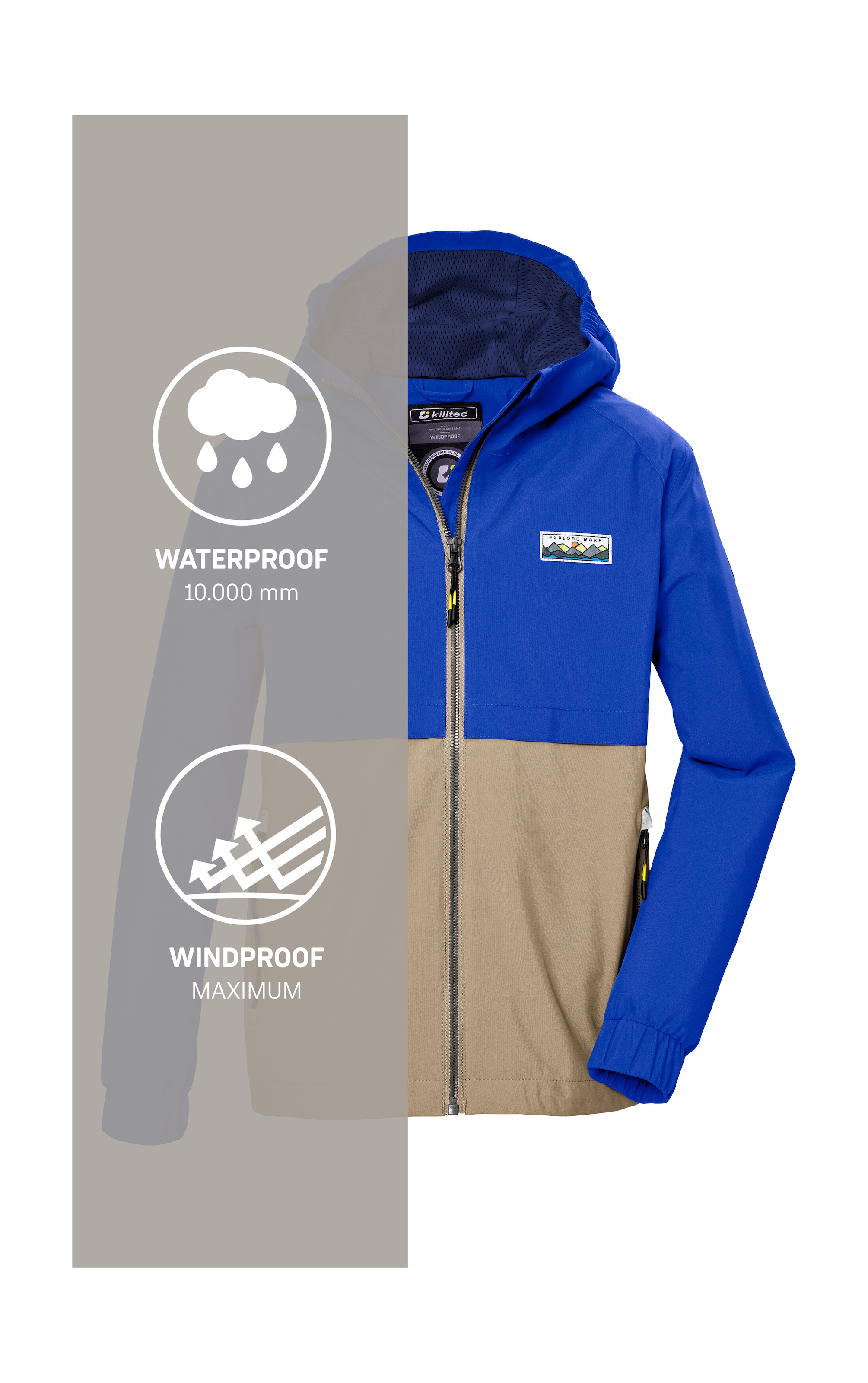 Killtec Funktionsjacke »KOS 141 BYS JCKT«, Wasserdichte Kinderjacke, Colourblock, reflektierend