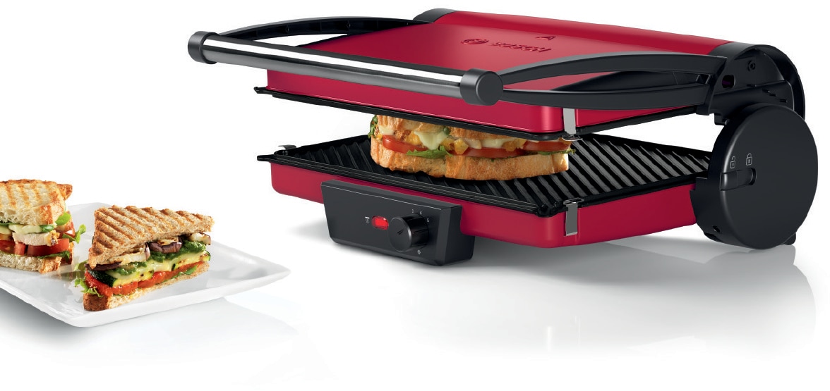 BOSCH Kontaktgrill »TCG4104 rot«, 2000 W