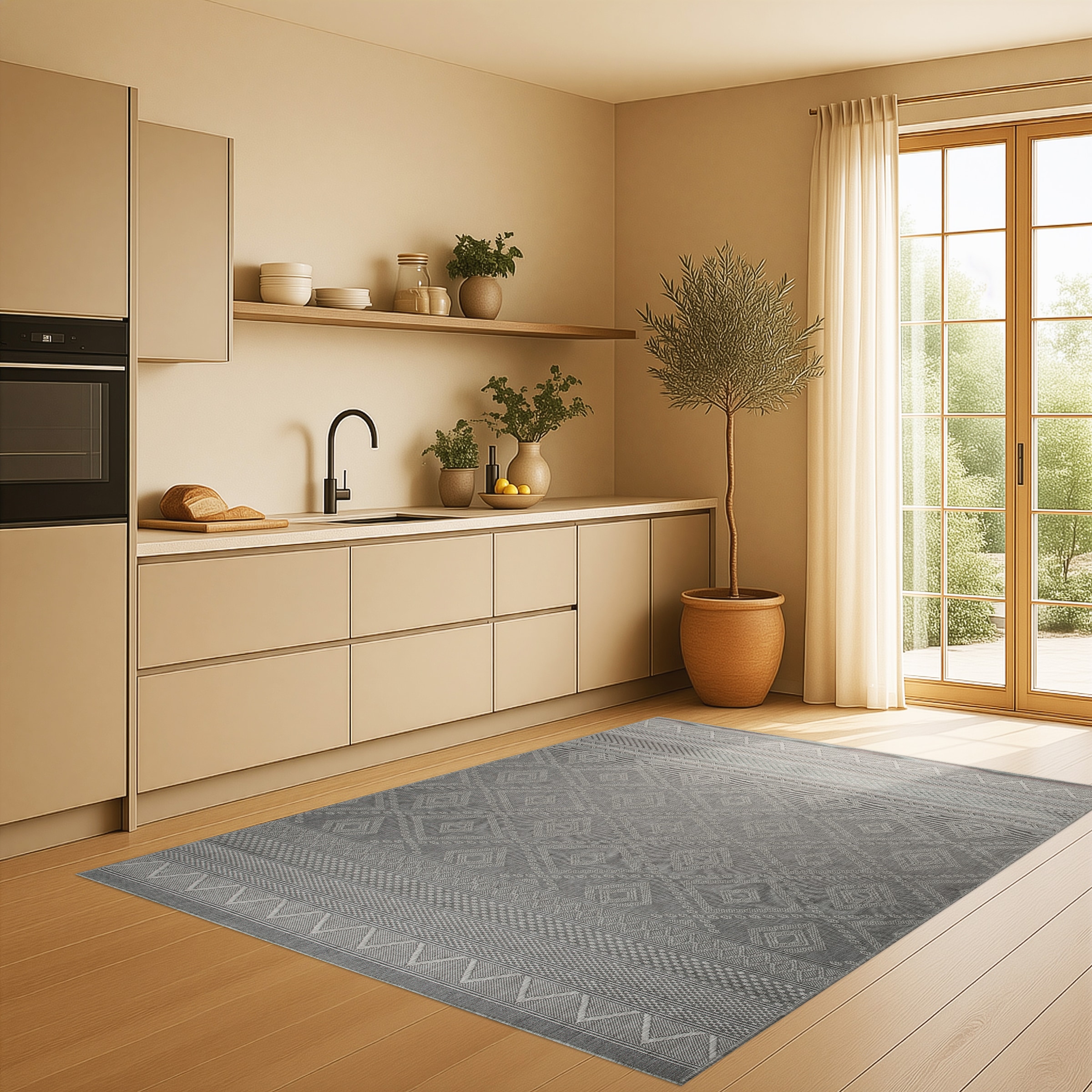 my home Teppich »Toronto auch als Läufer erhältlich« rechteckig 3 mm Höhe In- und Outdoor geeignet, Sisal-Optik, Wetterfest & UV-beständig, Boho