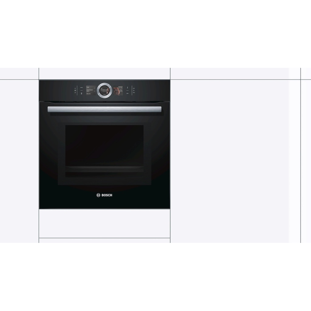 BOSCH Backofen mit Mikrowelle »HMG6764B1«, HMG6764B1, mit 1-fach-Teleskopauszug, Pyrolyse-Selbstreinigung