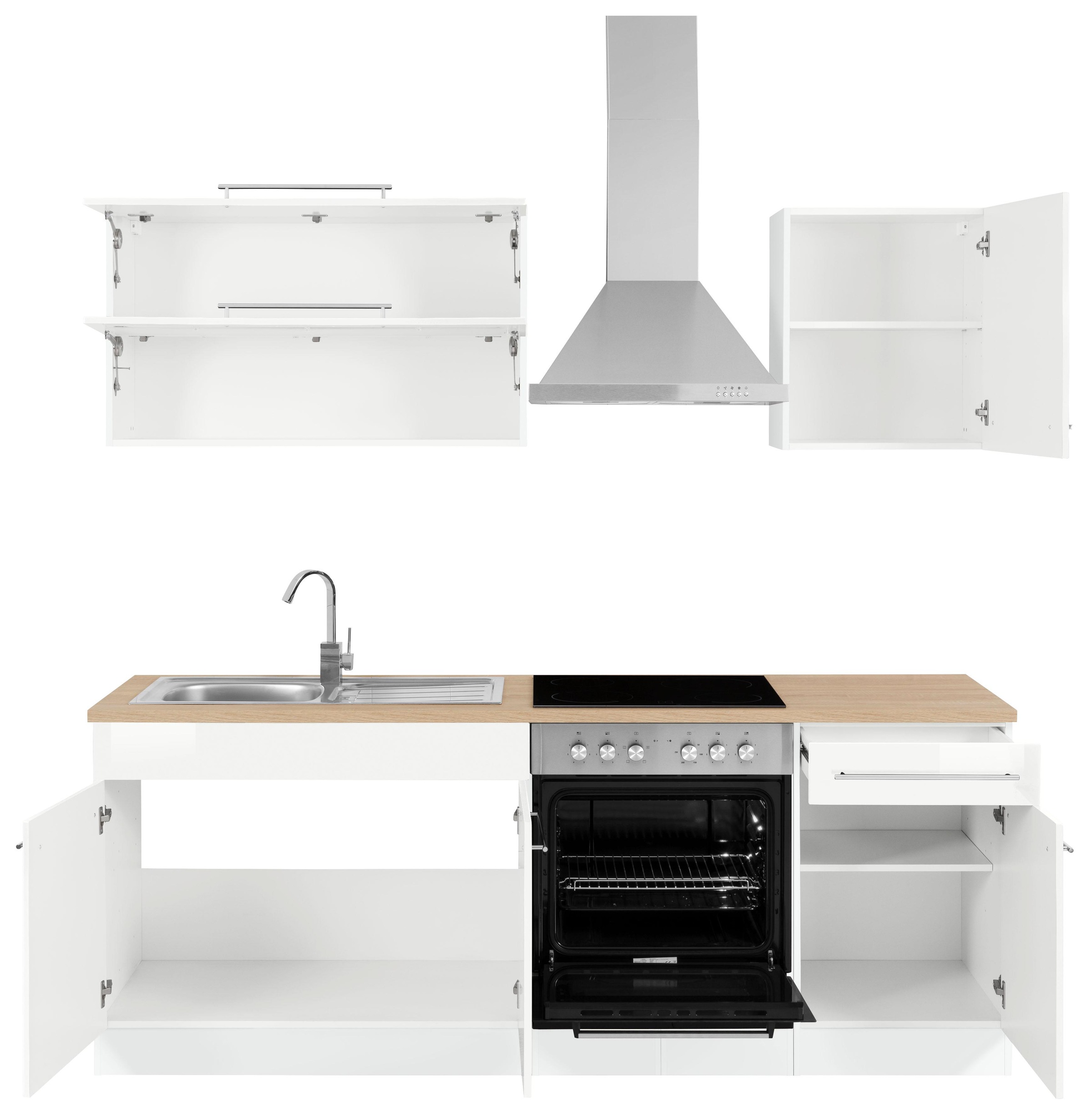 KOCHSTATION Küchenzeile »KS-Eton«, ohne E-Geräte, Breite 210 cm
