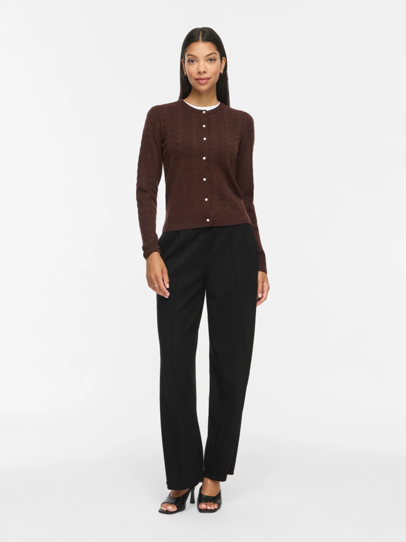 Vila Strickjacke »VIKERRY CABLE L/S KNIT CARDIGAN-NOOS« Materialmix, normal geschnitten