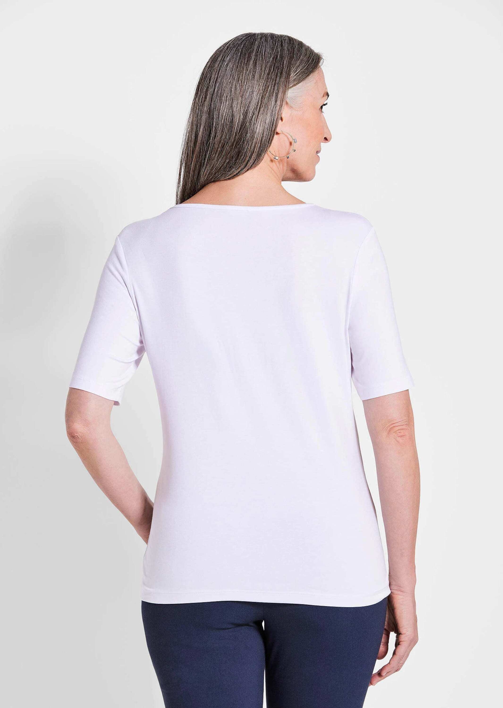 GOLDNER Kurzarmshirt »Shirt« Blumenmotiv