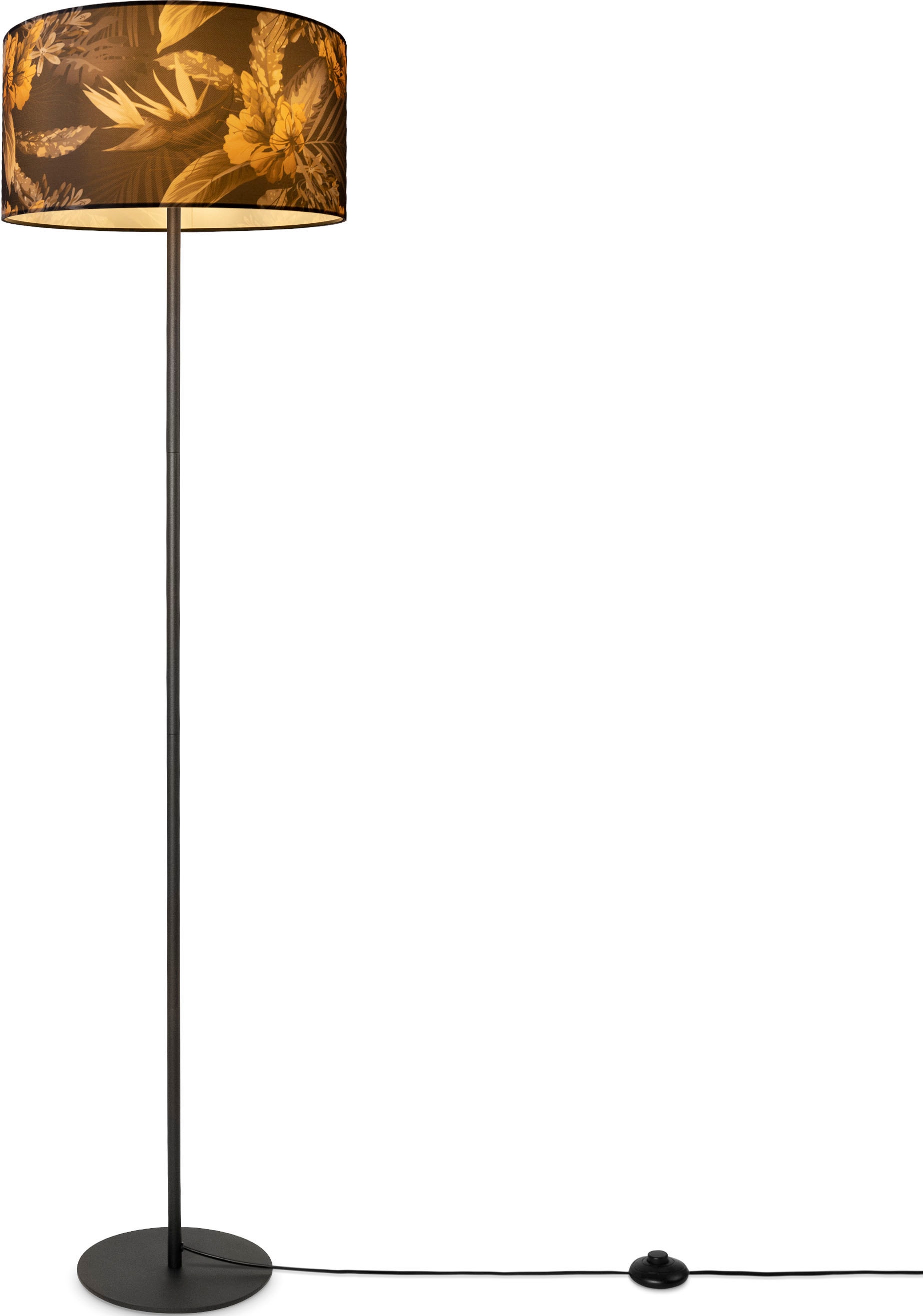 Paco Home Stehlampe »Luca Flower« E27 Standlampe Stoff Lampenschirm Wohnzimmer Textil Schirm Blumen Muster