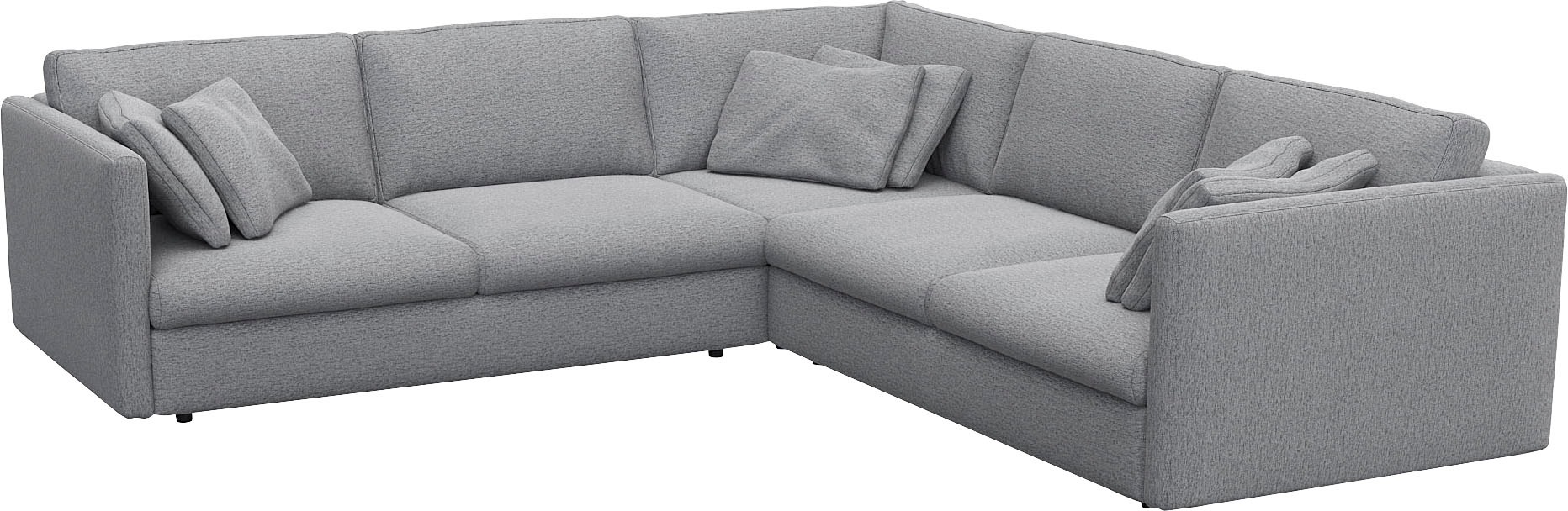 FLEXLUX Ecksofa »Lovane gleichschenklig, bequem und komfortabel«, Weich & anschmiegsam, große Sitztiefe auf Kaltschaum, Dekokissen inkl.