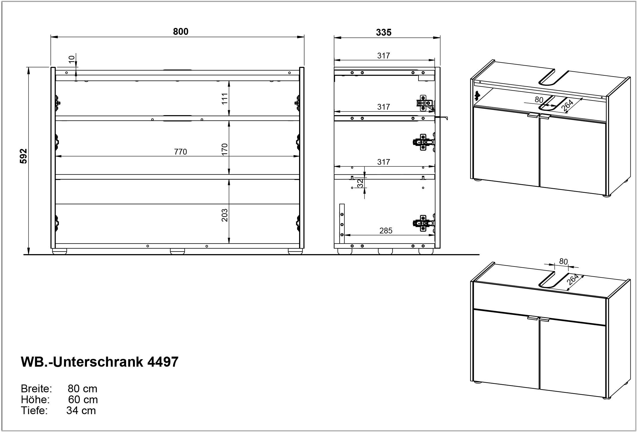 GERMANIA Badmöbel-Set »Ameca«, (2 St.), Badezimmer-Set bestehend aus Waschbeckenunterschrank & Spiegelschrank