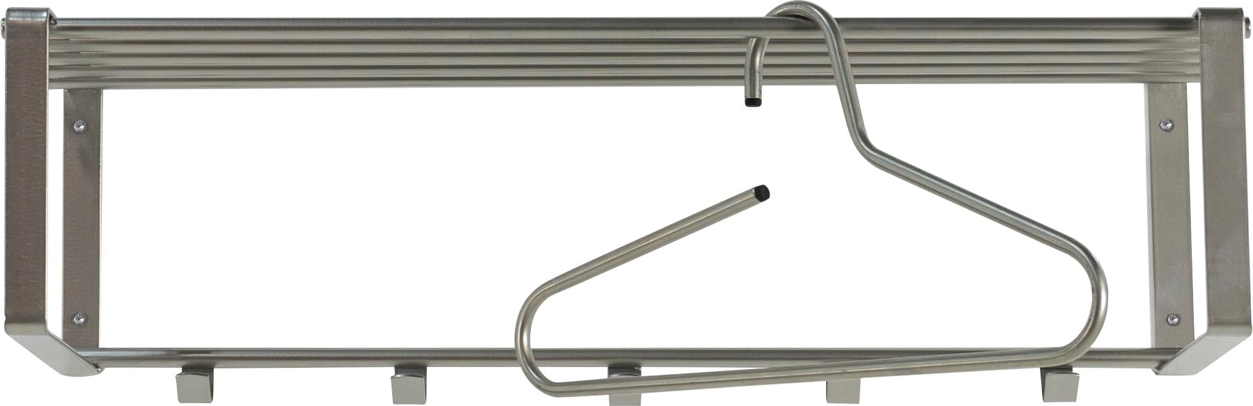Spinder Design Garderobenleiste »REX«, (1 St.), Wandgarderobe aus Stahl mit Hutablage und 5 bzw. 7 Haken