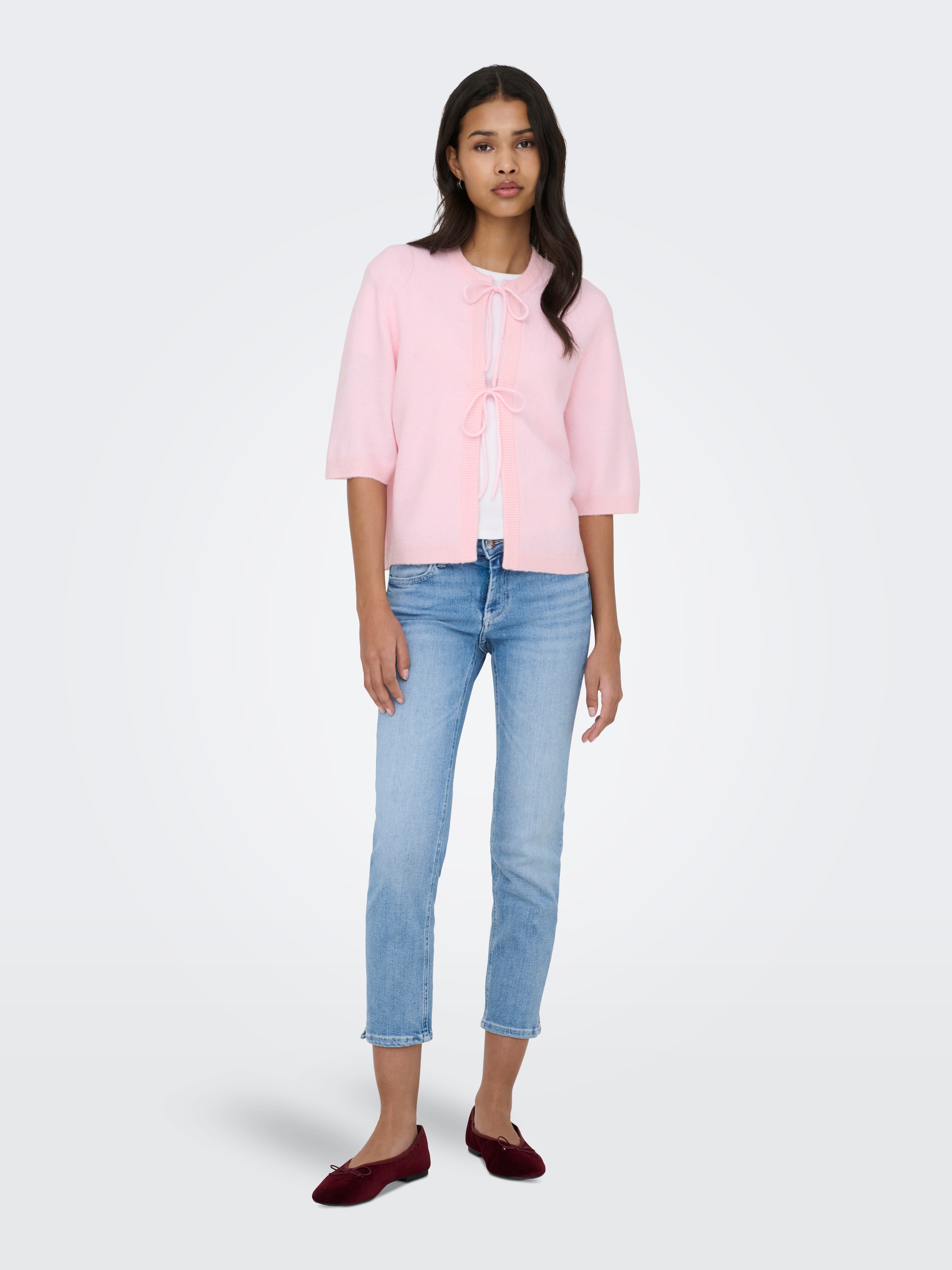 ONLY Strickjacke »ONLSIMONI 2/4 BOW CARDIGAN KNT NOOS«