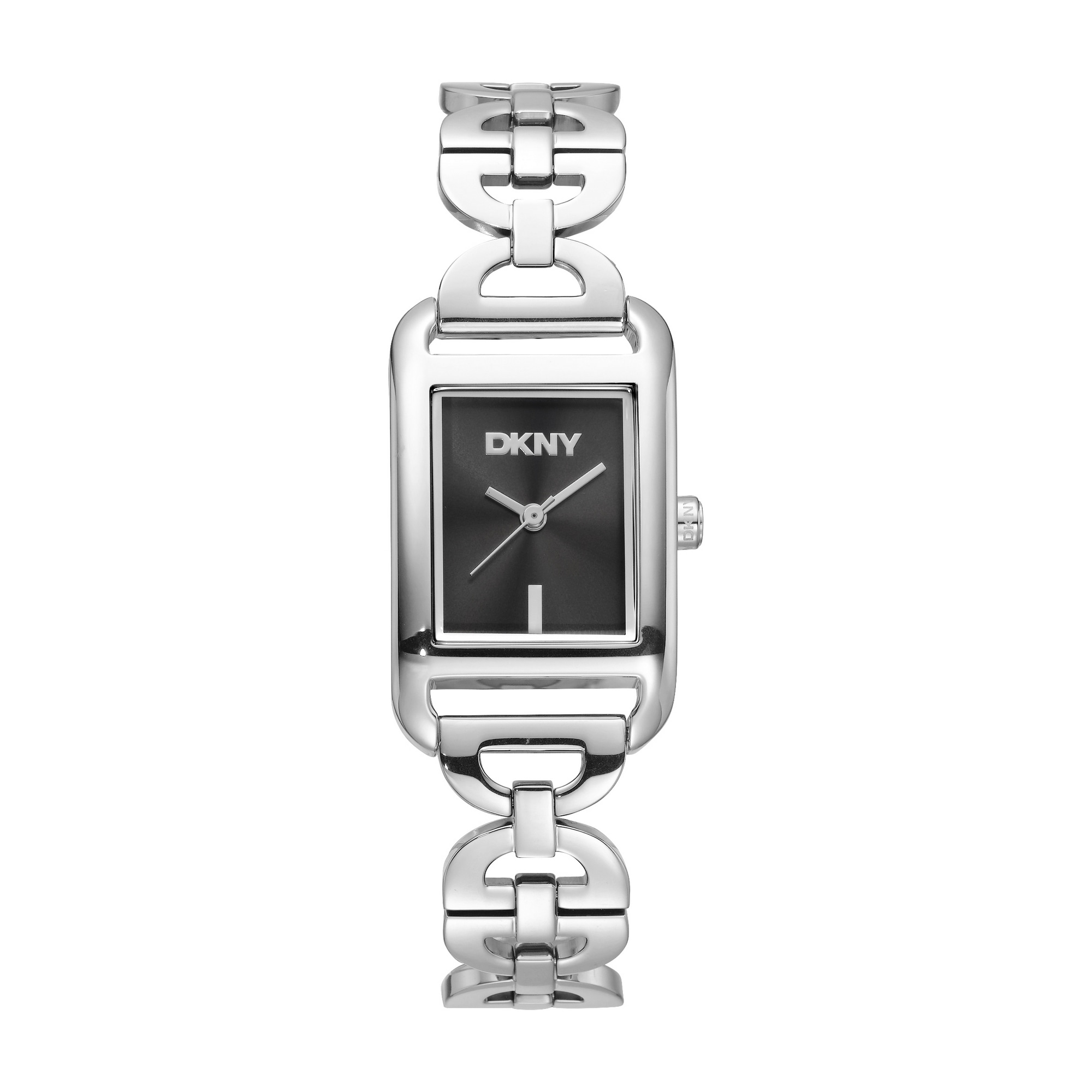 DKNY Quarzuhr »Open Link square Watch« Armbanduhr, Damenuhr, Edelstahlarmband, analog