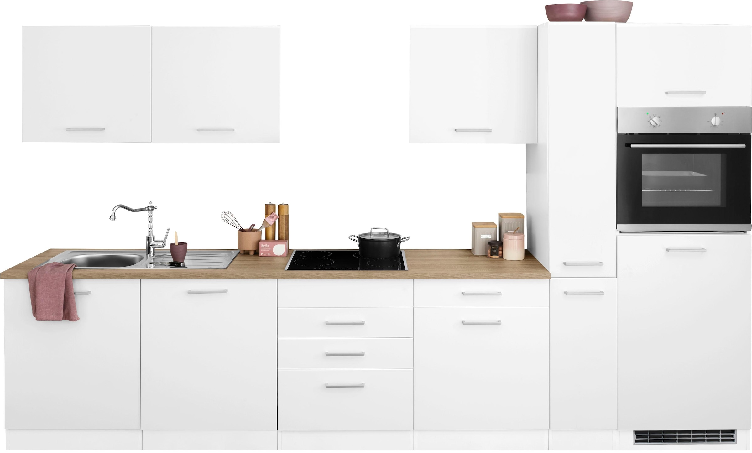 HELD MÖBEL Küchenzeile »Visby«, ohne cm Breite und Kühlschrank bestellen Raten E-Geräte, auf 330 Geschirrspüler für