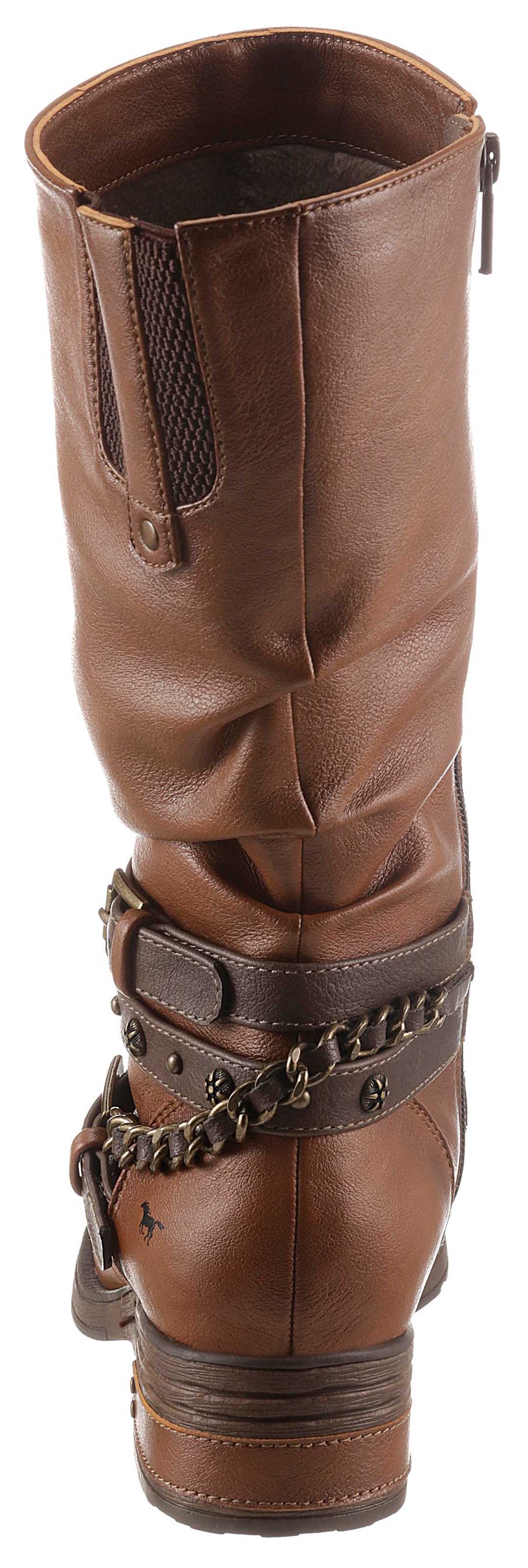 Mustang Shoes Stiefel, mit Nietenband und Zierkette