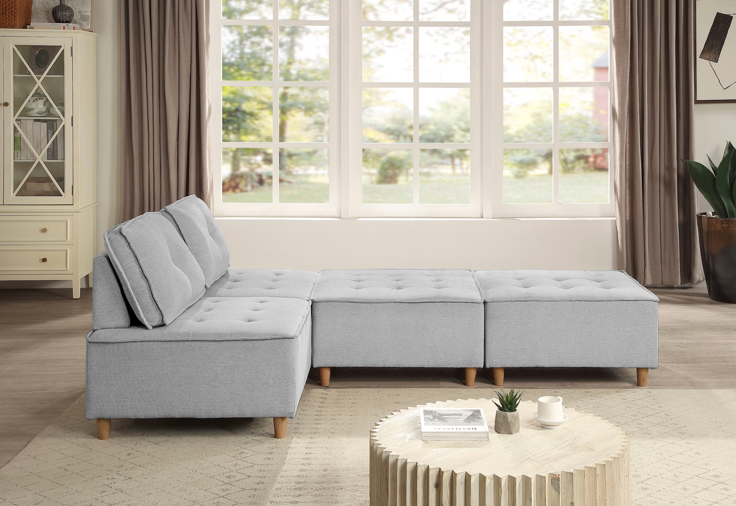 RAUM.ID Sessel »Flexid«, (1 St.), modular erweiterbar zum Sofa, inkl. Rückenkissen, Chenille-Bezug